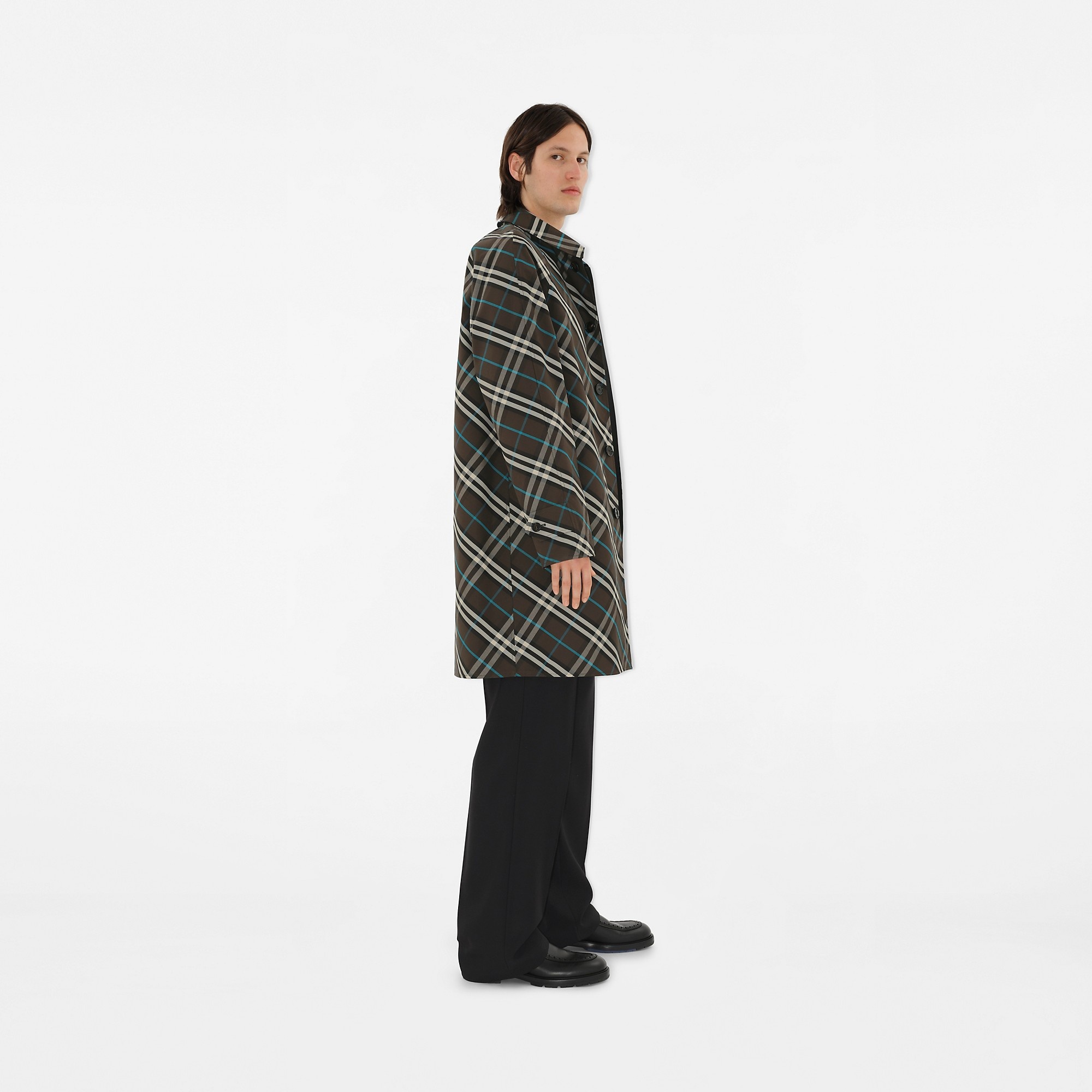 Long Reversible Gabardine Car Coat - 3