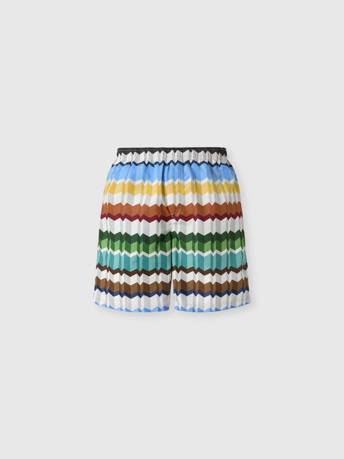 Long printed swim shorts with elastic waistband - 1