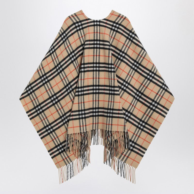 Burberry Check Pattern Wool And Cashmere Cape Women - 2