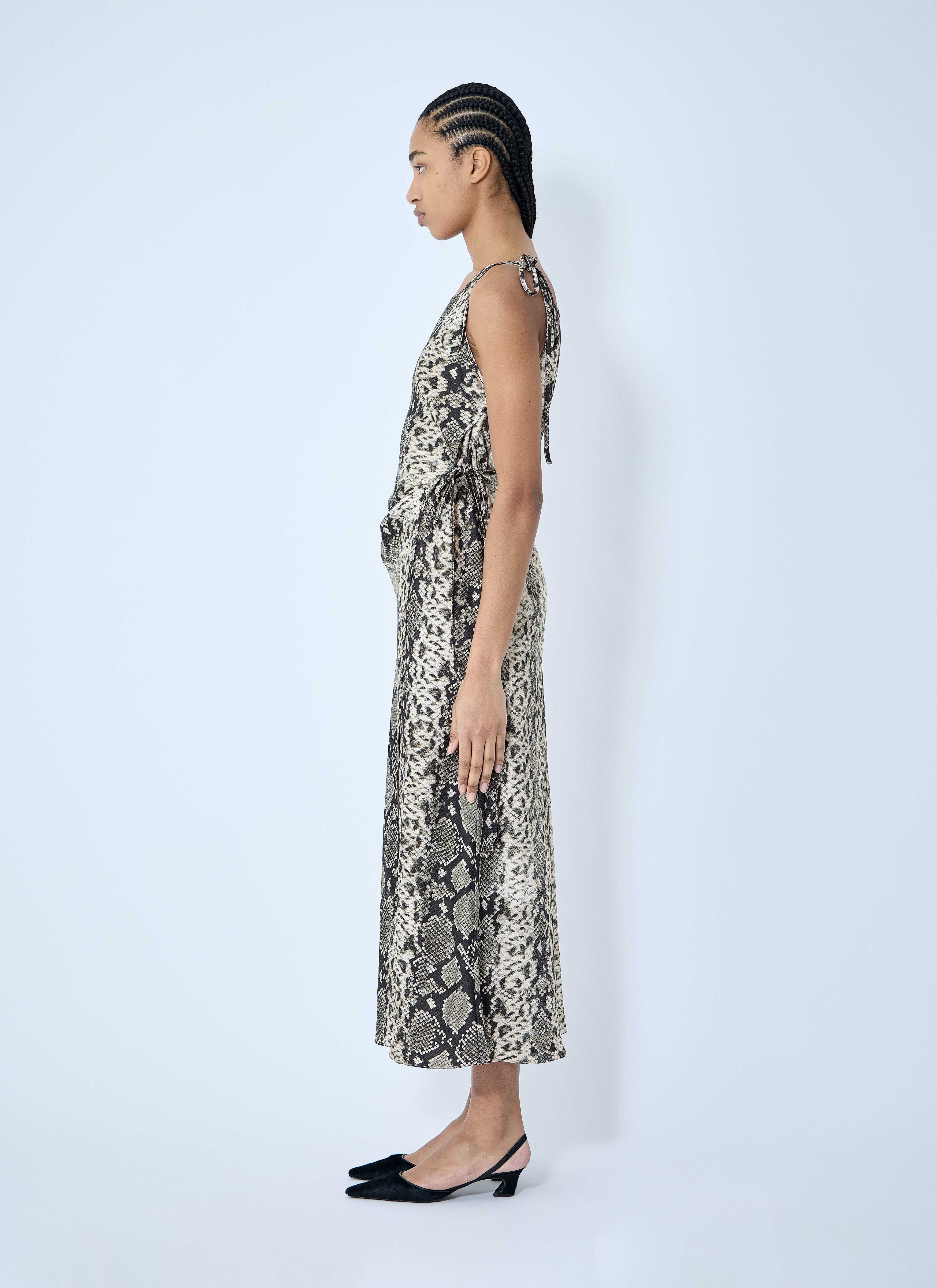 Acne Studios Women Satin Python Print Midi Dress - 3