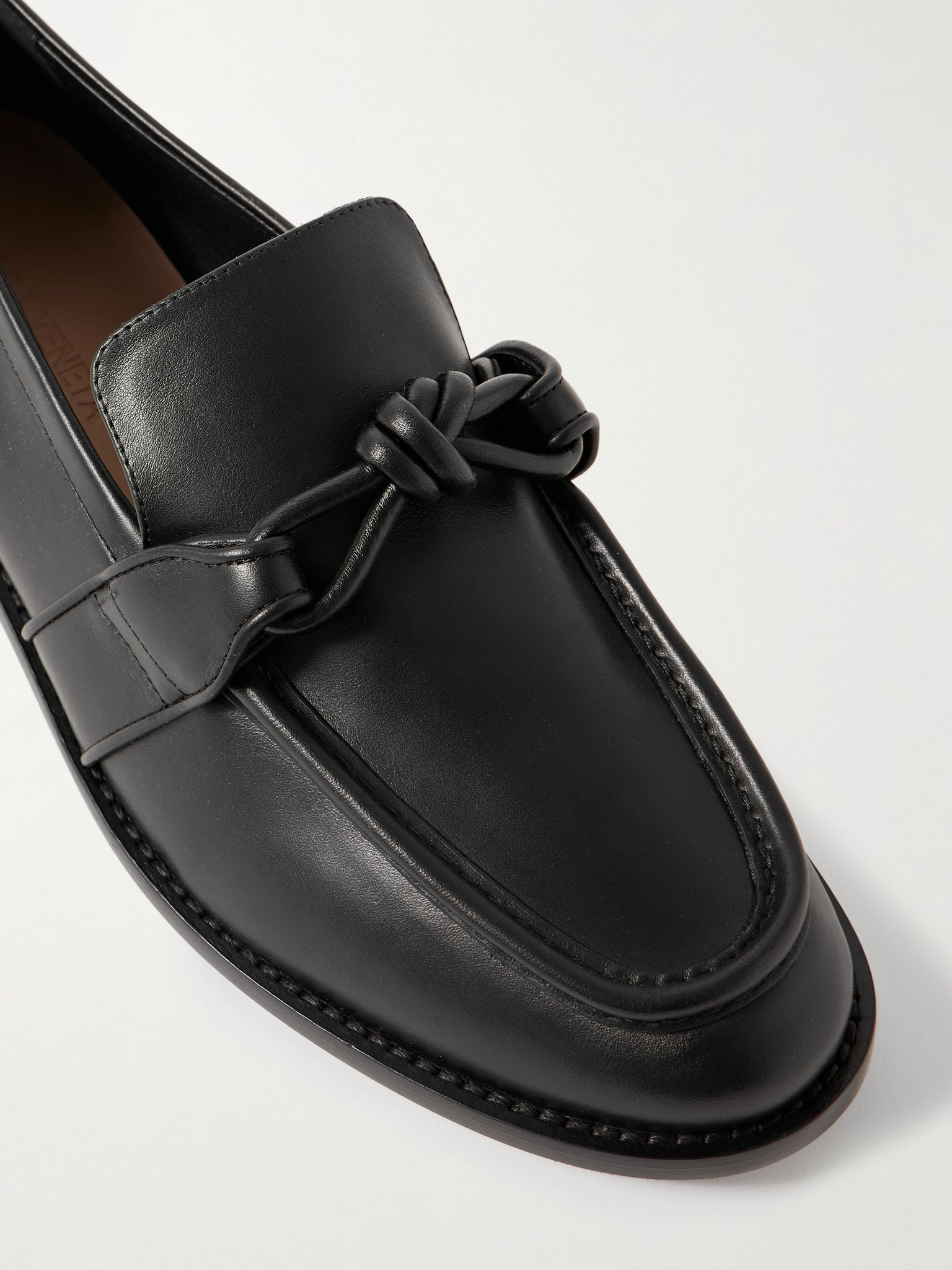 Astaire Knot-Detailed Leather Loafers Black - 5