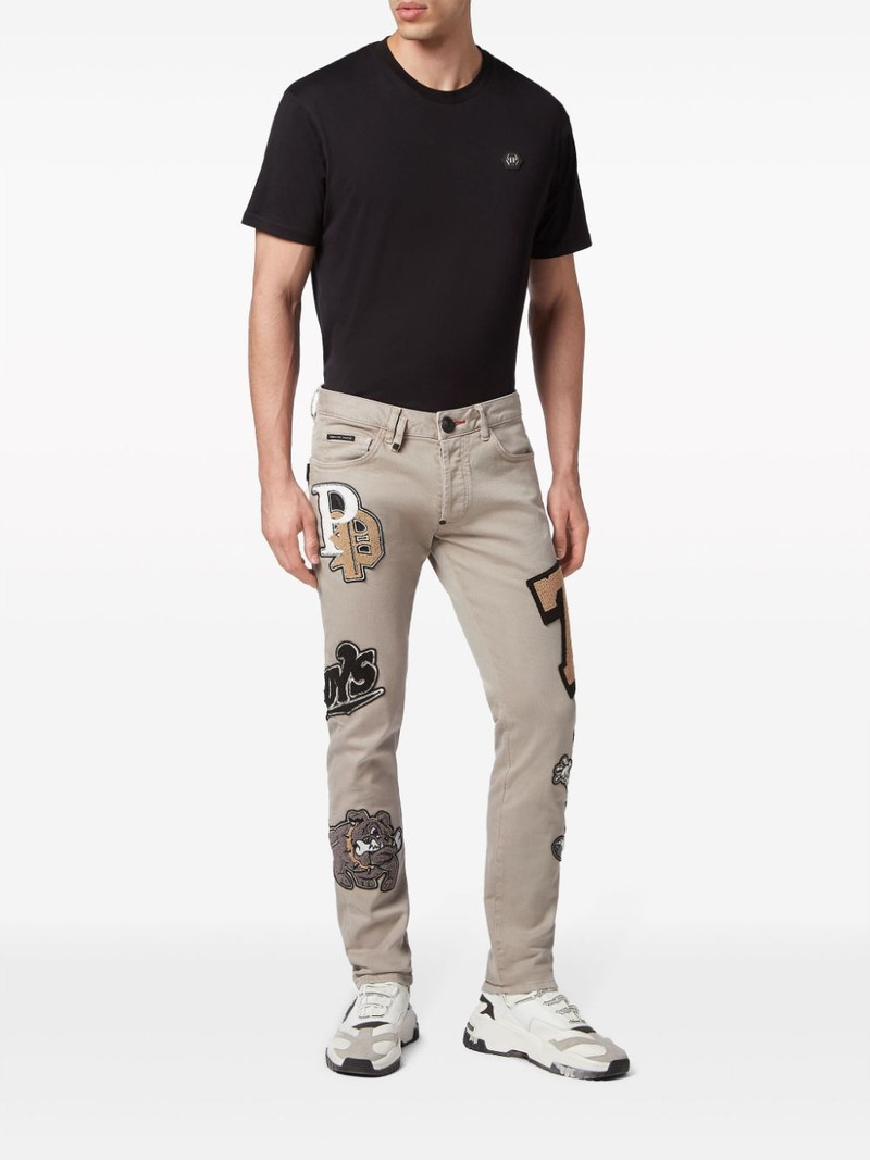 PHILIPP PLEIN patch-detail straight-leg jeans outlook