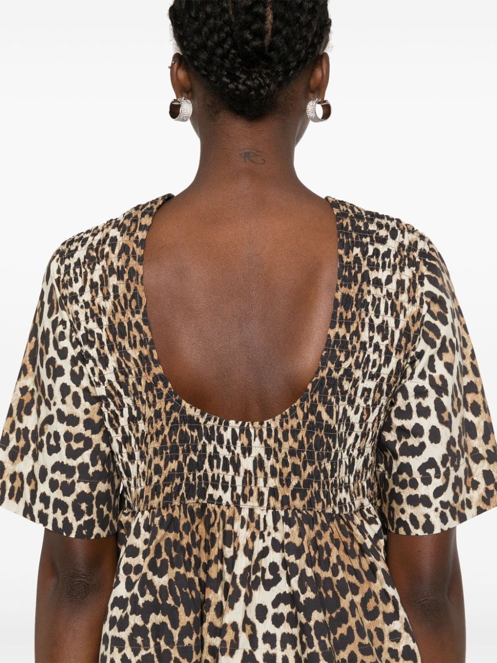 smock leopard printed blouse - 5