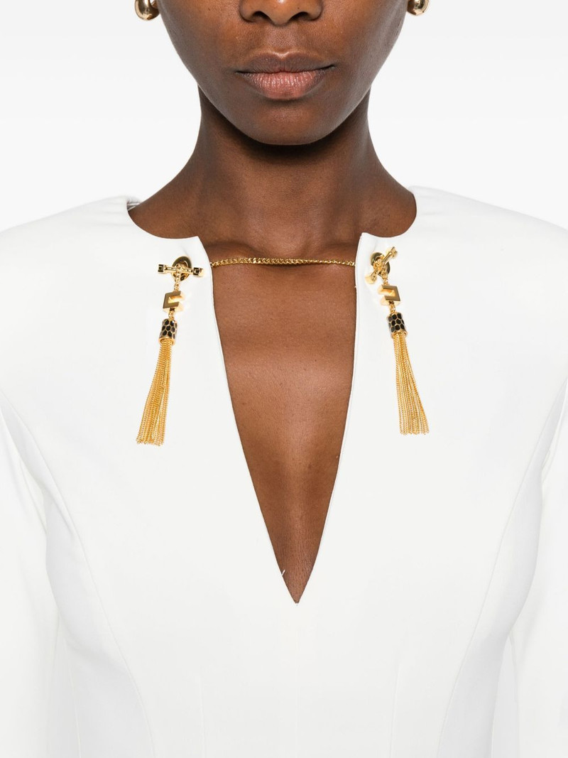 tassel-embellished v-neck dress 5