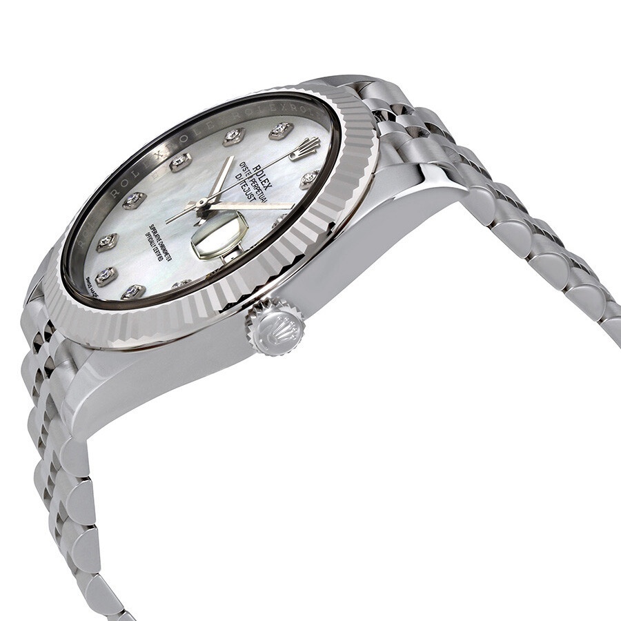 Rolex Oyster Perpetual Datejust White Mother Of Pearl Diamond Dial Men's Watch 126334MDJ - 2
