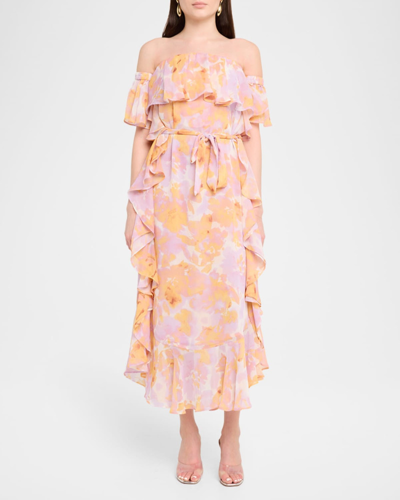 MISA Carla Floral Off-Shoulder Maxi Dress outlook