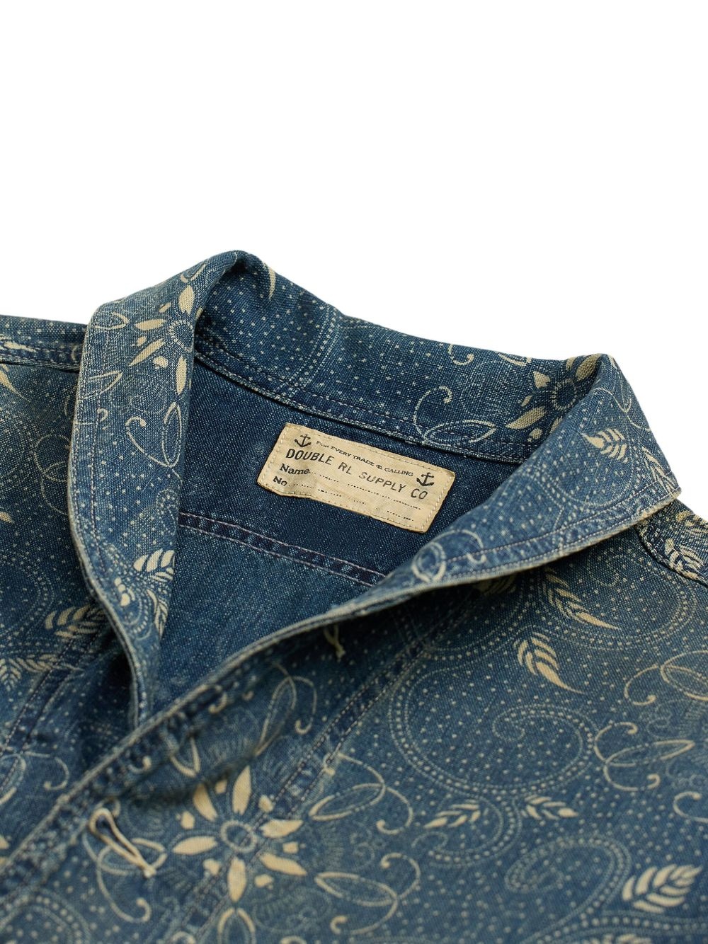 floral-print denim shirt - 4