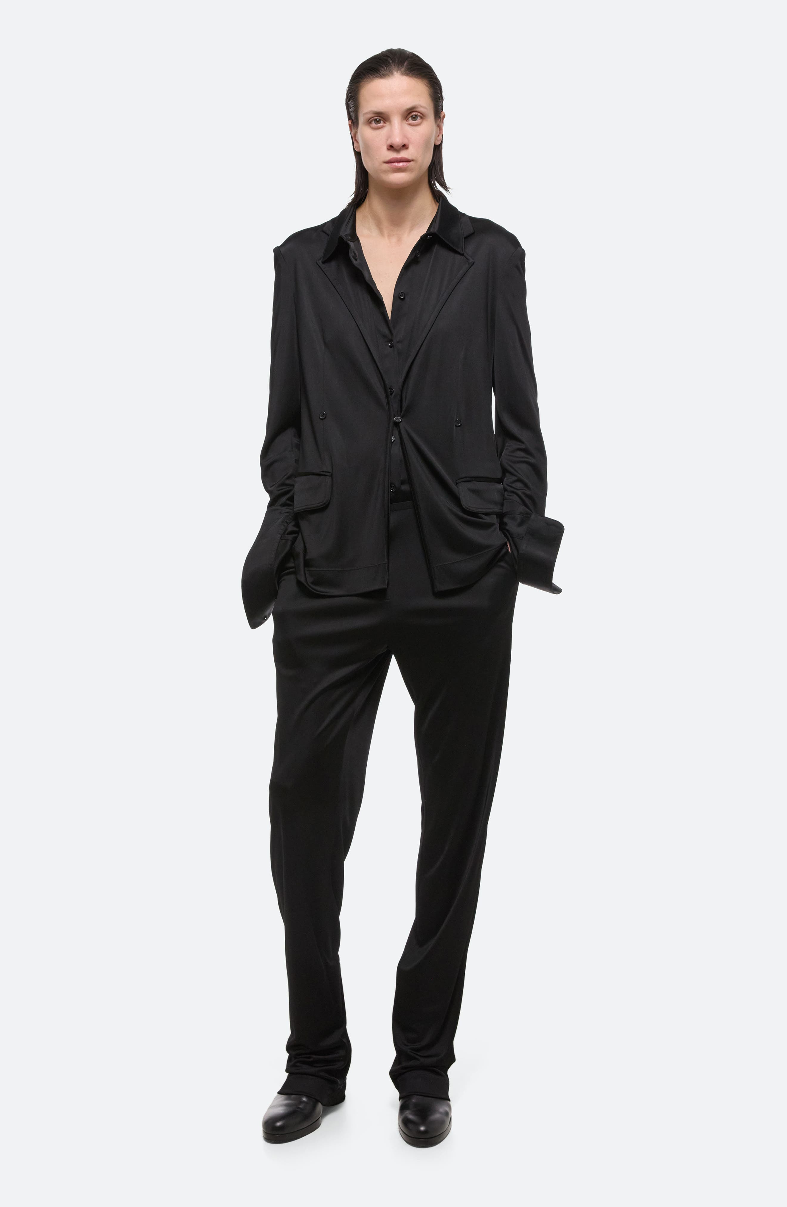Helmut Lang Fluid Liquid Classic Blazer in Black - 6