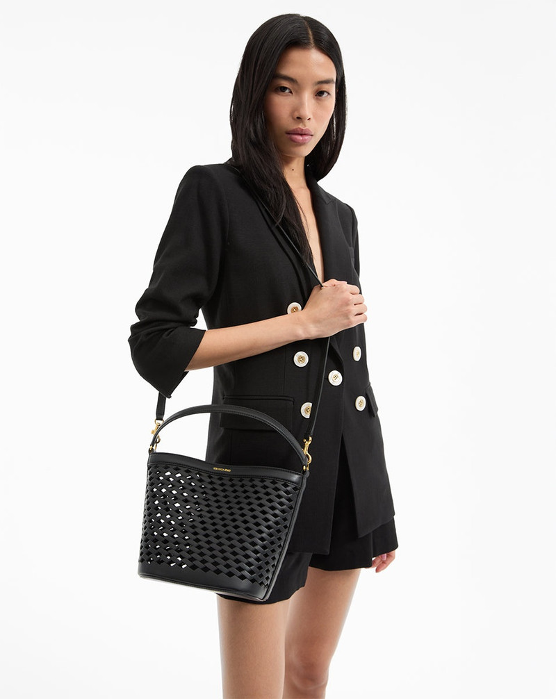 VERONICA BEARD SMALL PERFORATED FEEDBAG outlook