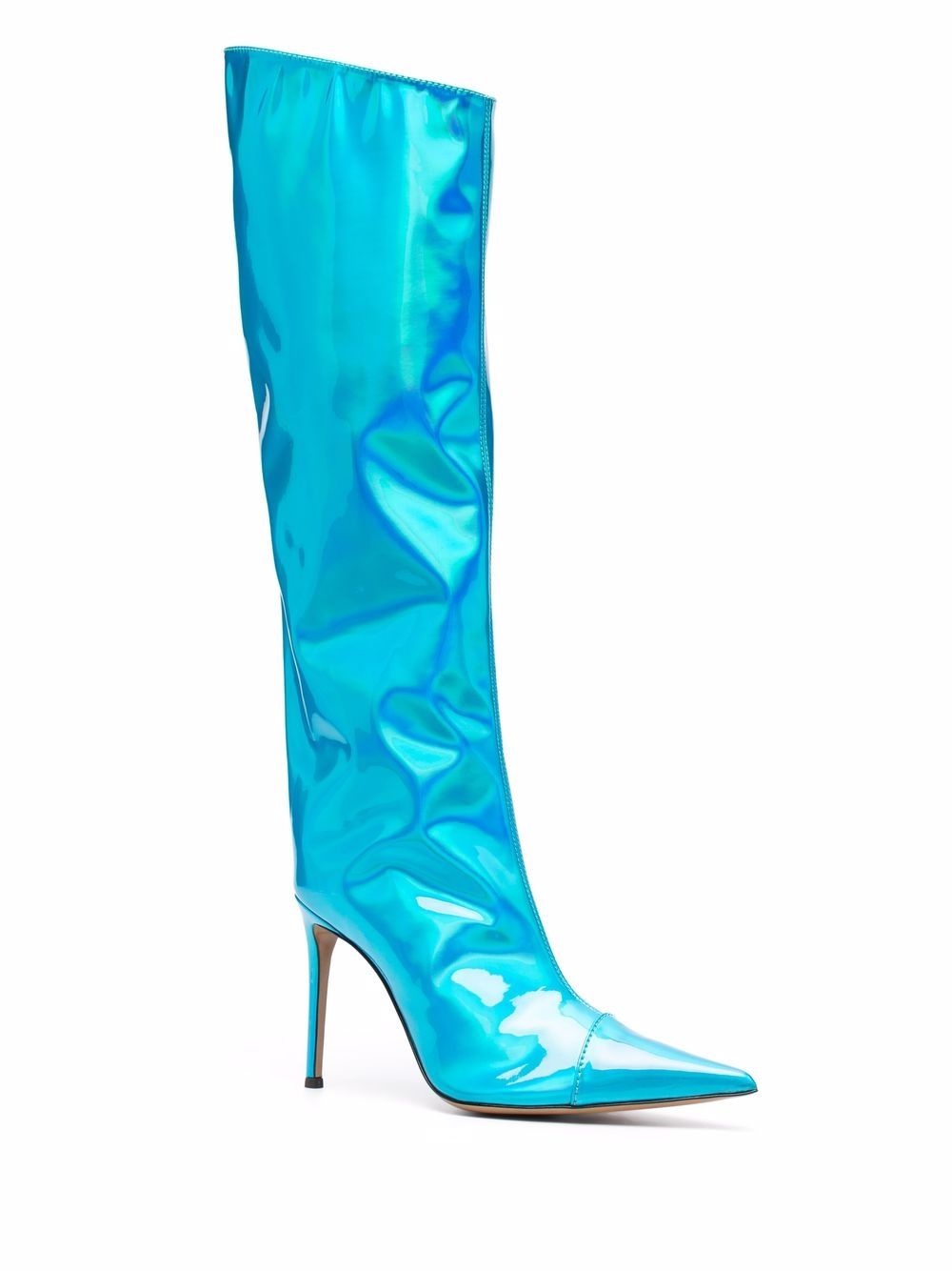 metallic pointed-toe boots - 2