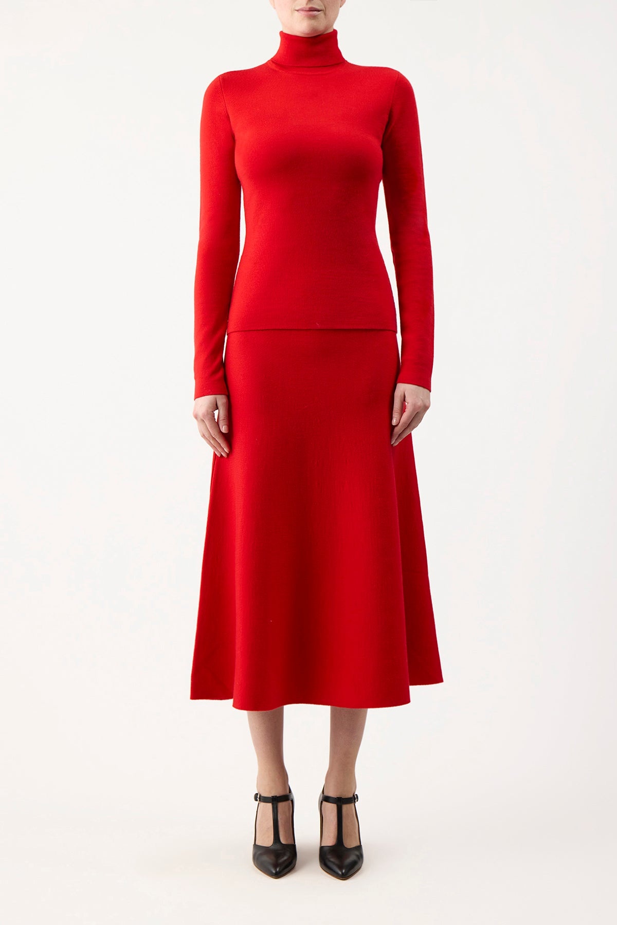 Freddie Skirt in Red Topaz Cashmere Wool - 2