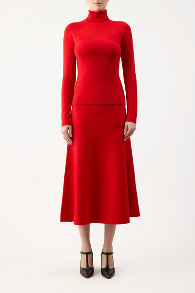 GABRIELA HEARST Freddie Skirt in Red Topaz Cashmere Wool outlook