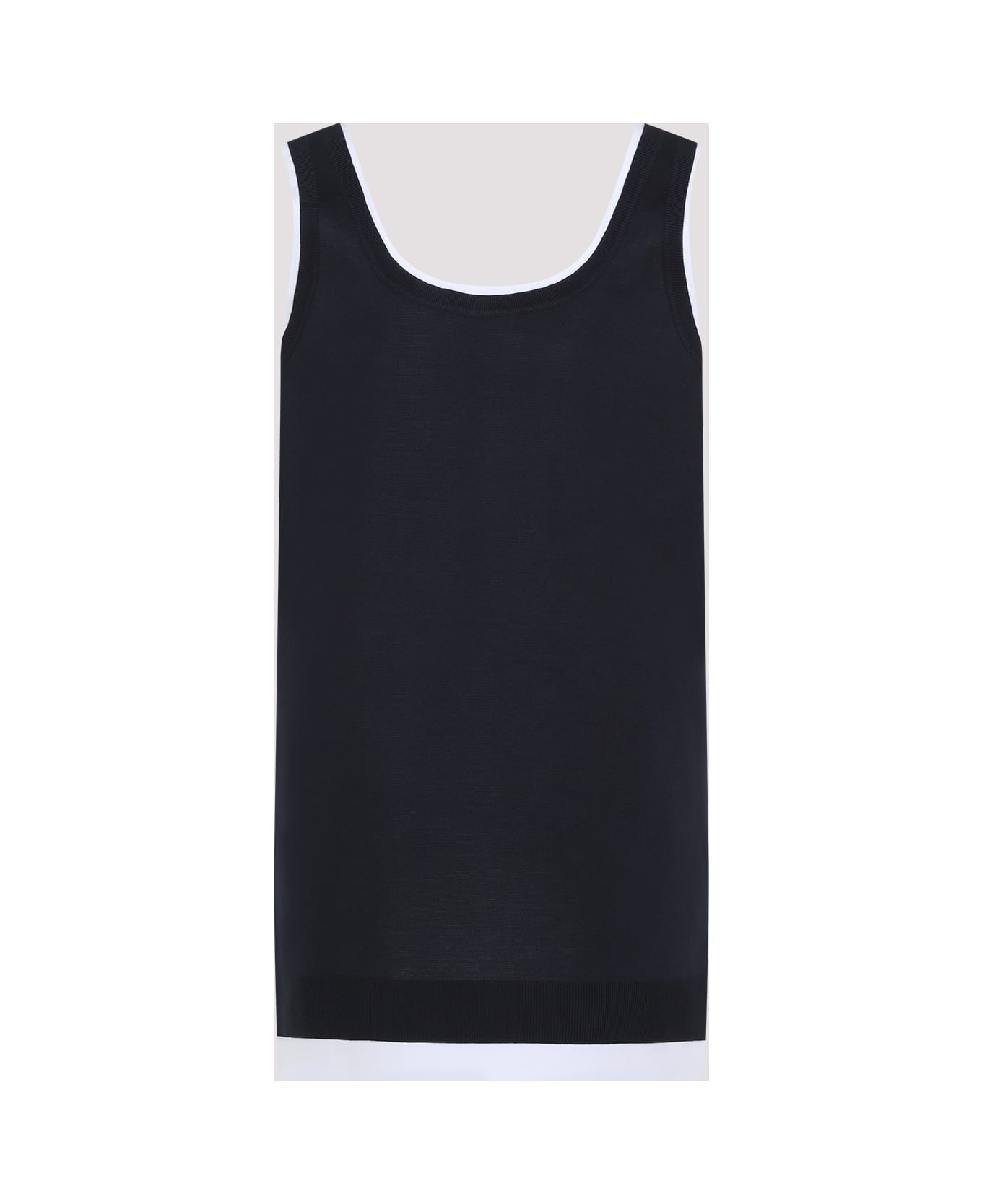 Dark Blue Stretch Silk Blend Dress - 4