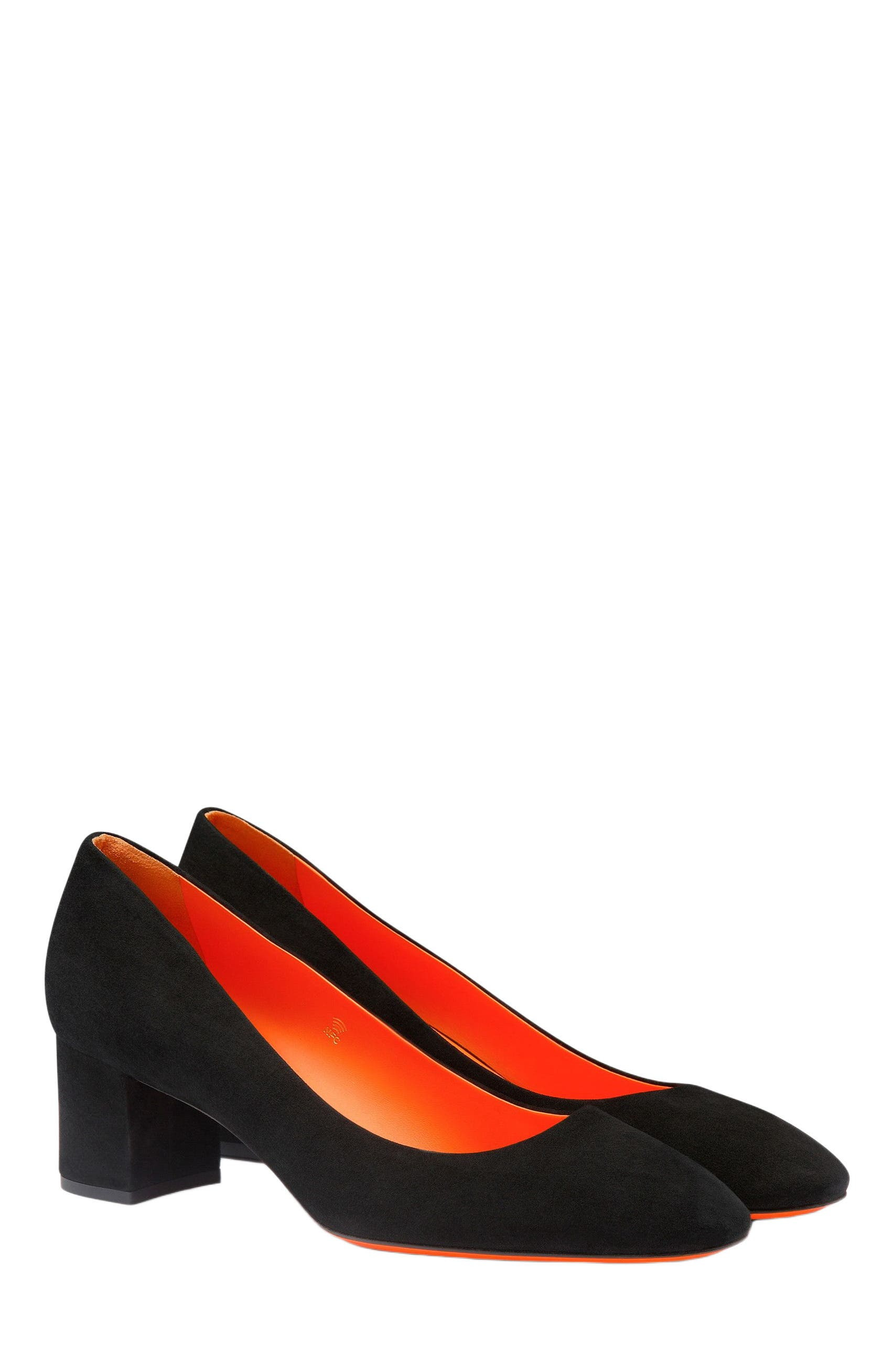 Santoni Women's Fight Brown Suede Low-Heel Pump in Black at Nordstrom - 7