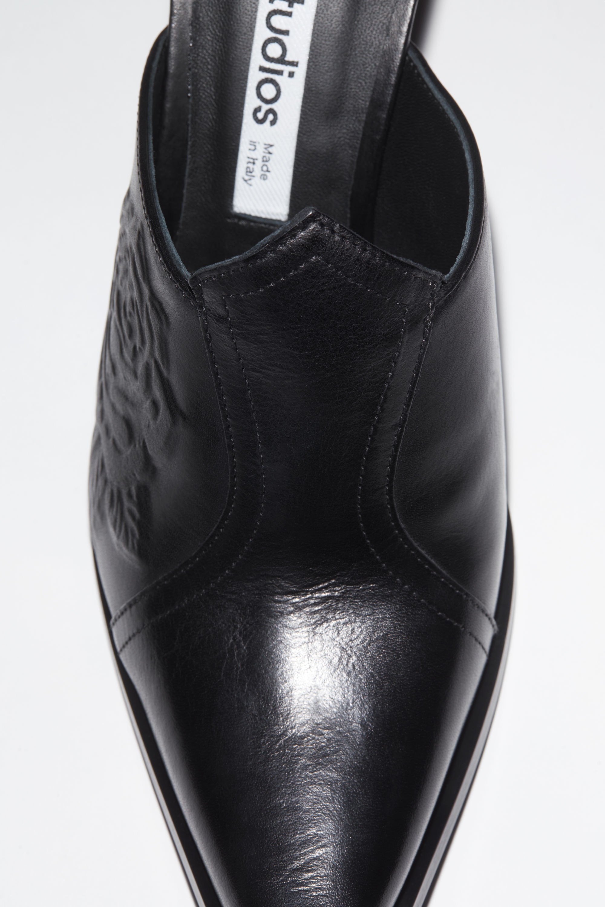 Leather heeled mules - Black - 6