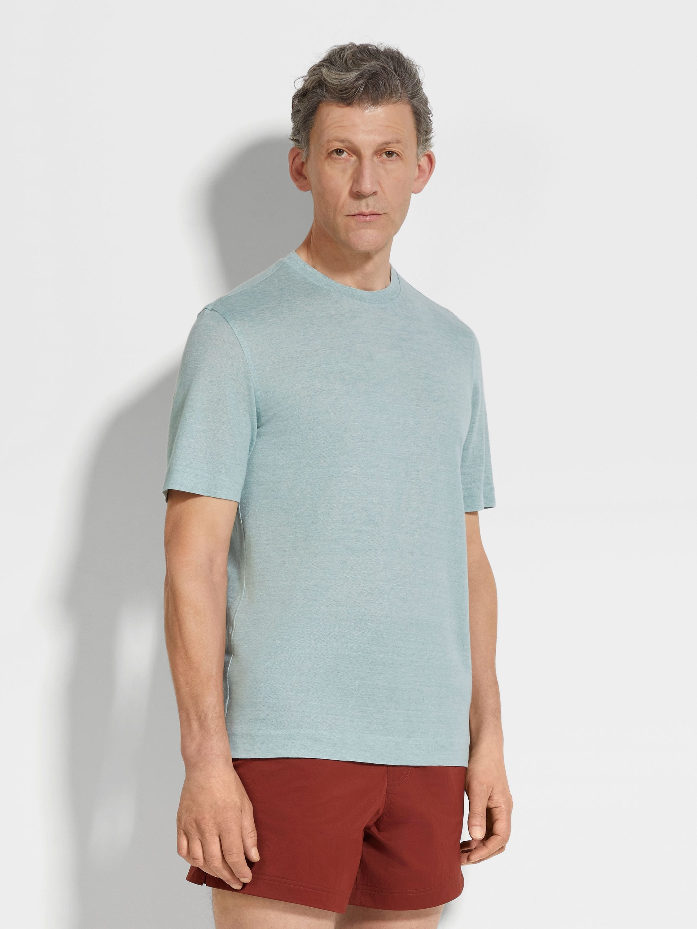 LIGHT BLUE OASI LINO T-SHIRT - 4
