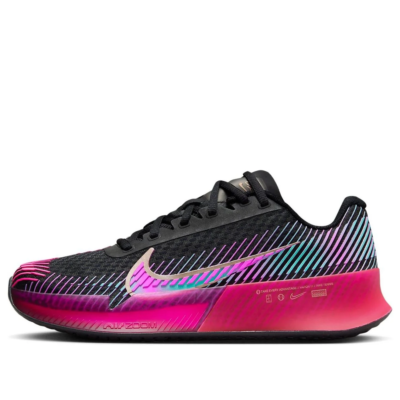 (WMNS) Nike Air Zoom Vapor 11 Premium Hard Court Tennis Shoes 'Black Fireberry Fierce Pink' FD6694-0 - 1