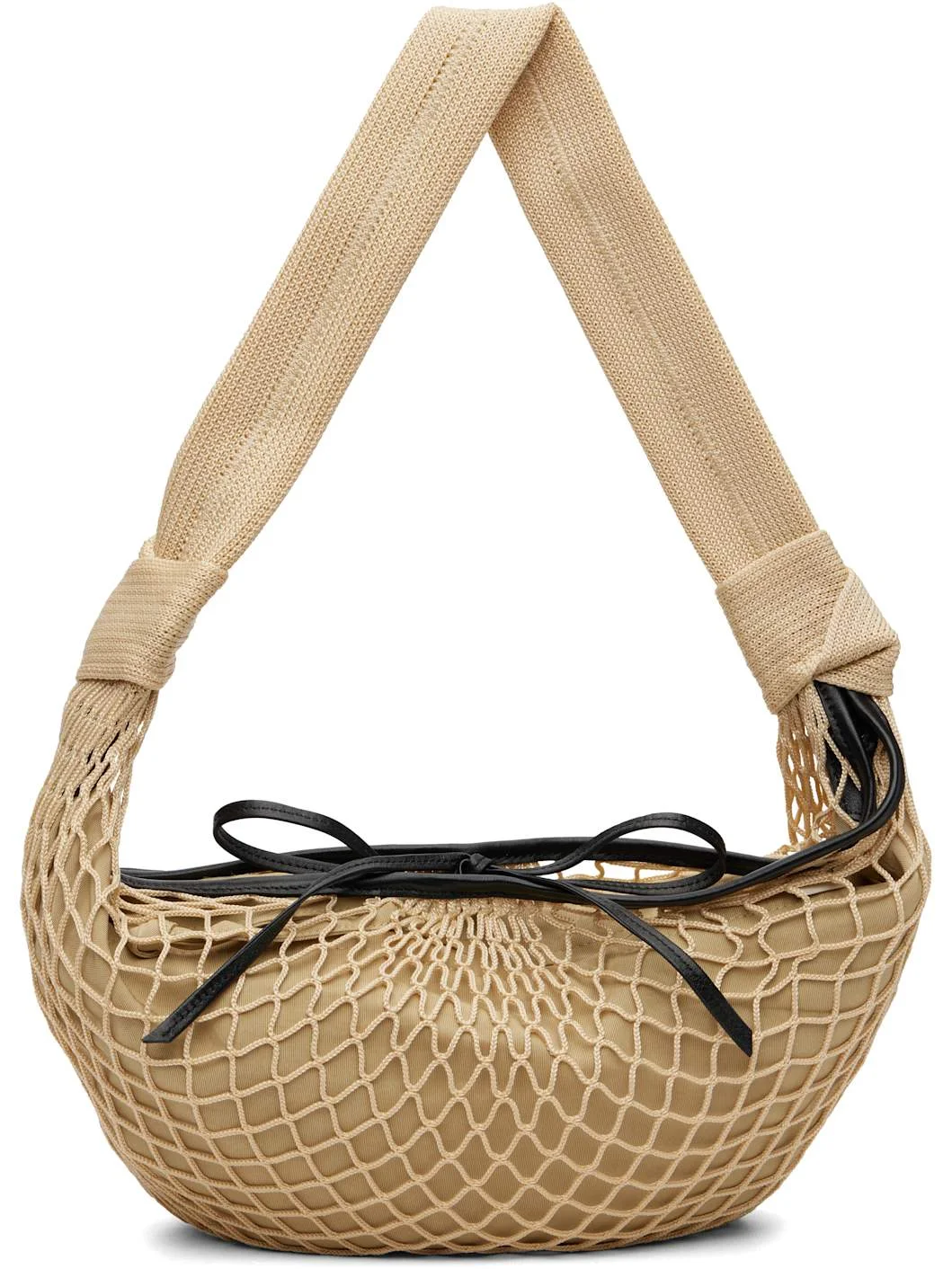 Beige Croissant Filt Bag - 1
