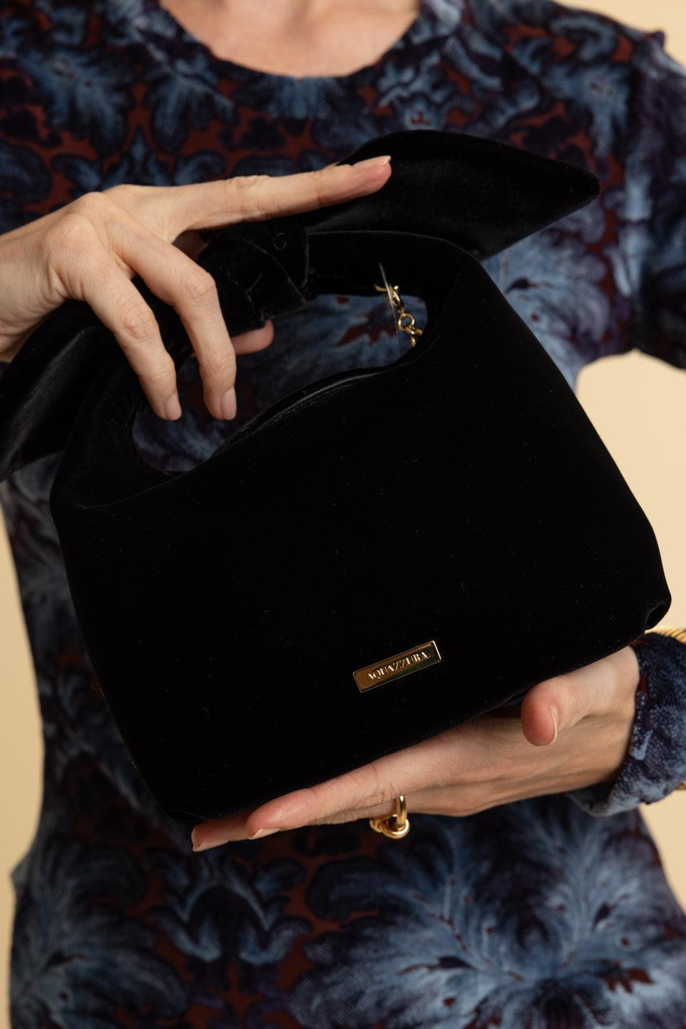 Bow Tie Hobo Mini Bag - Black Light Gold - 4