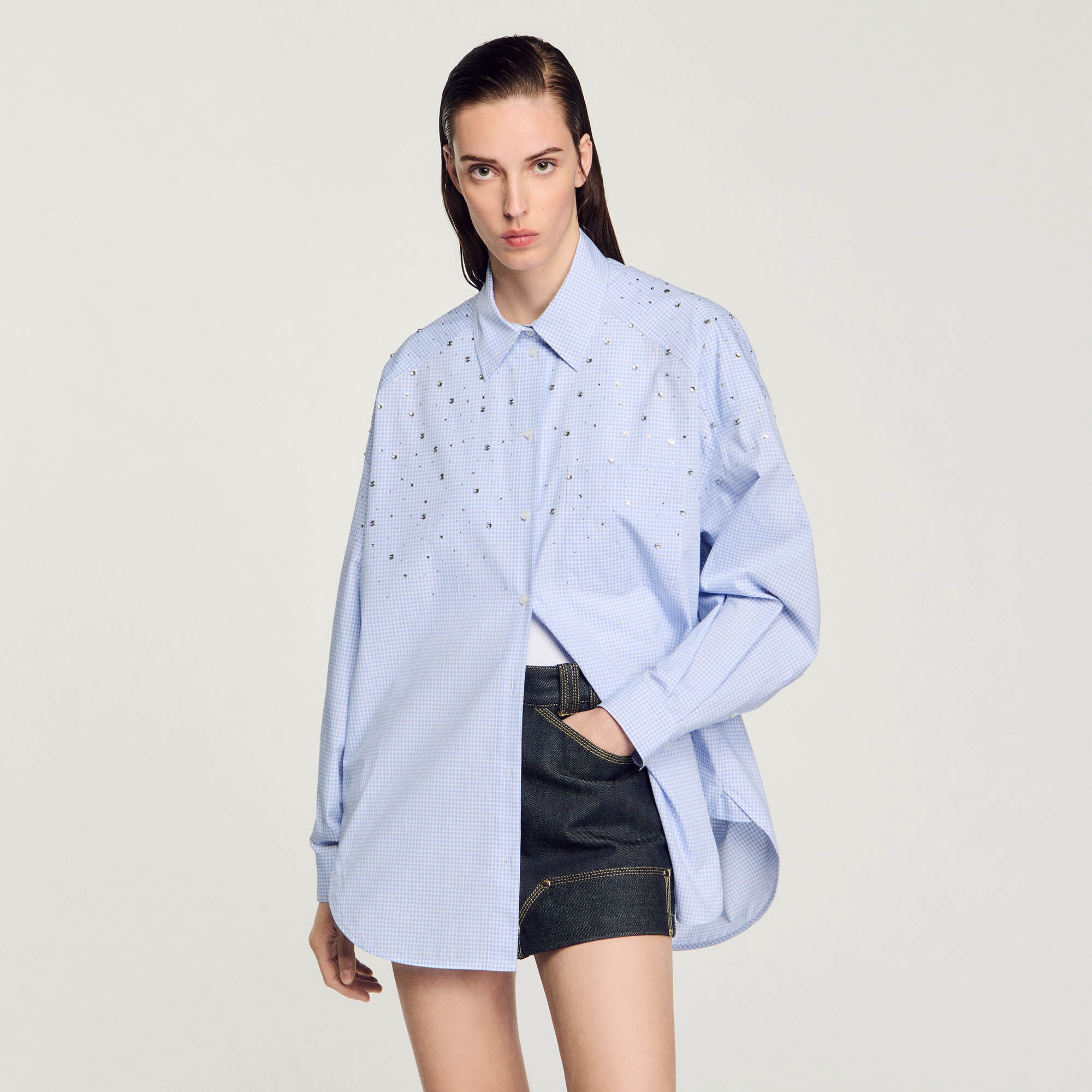 STUDDED CHECK SHIRT - 5