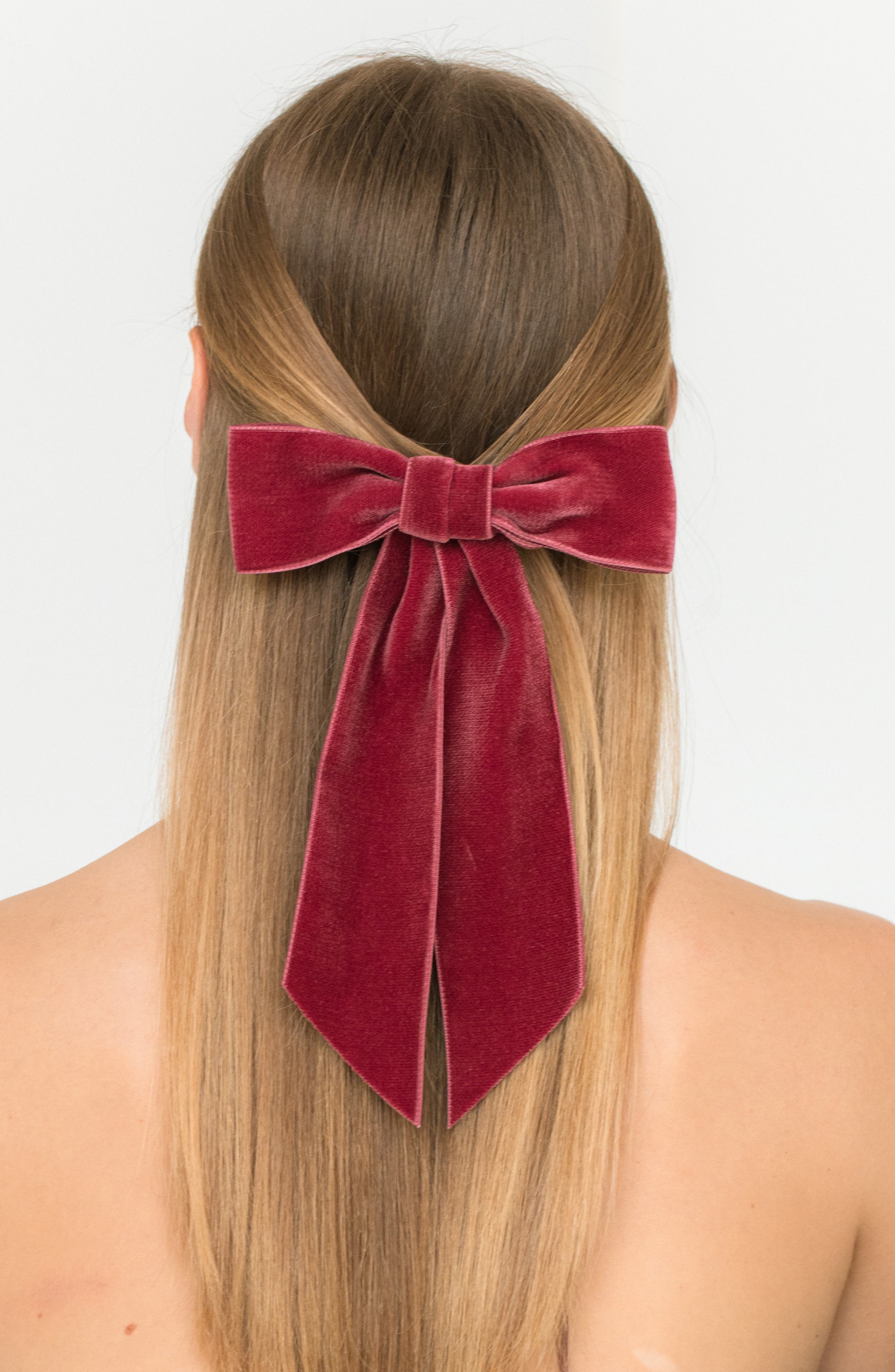 Jennifer Behr Wide Velvet Bow Barrette in Antique Rose at Nordstrom - 2