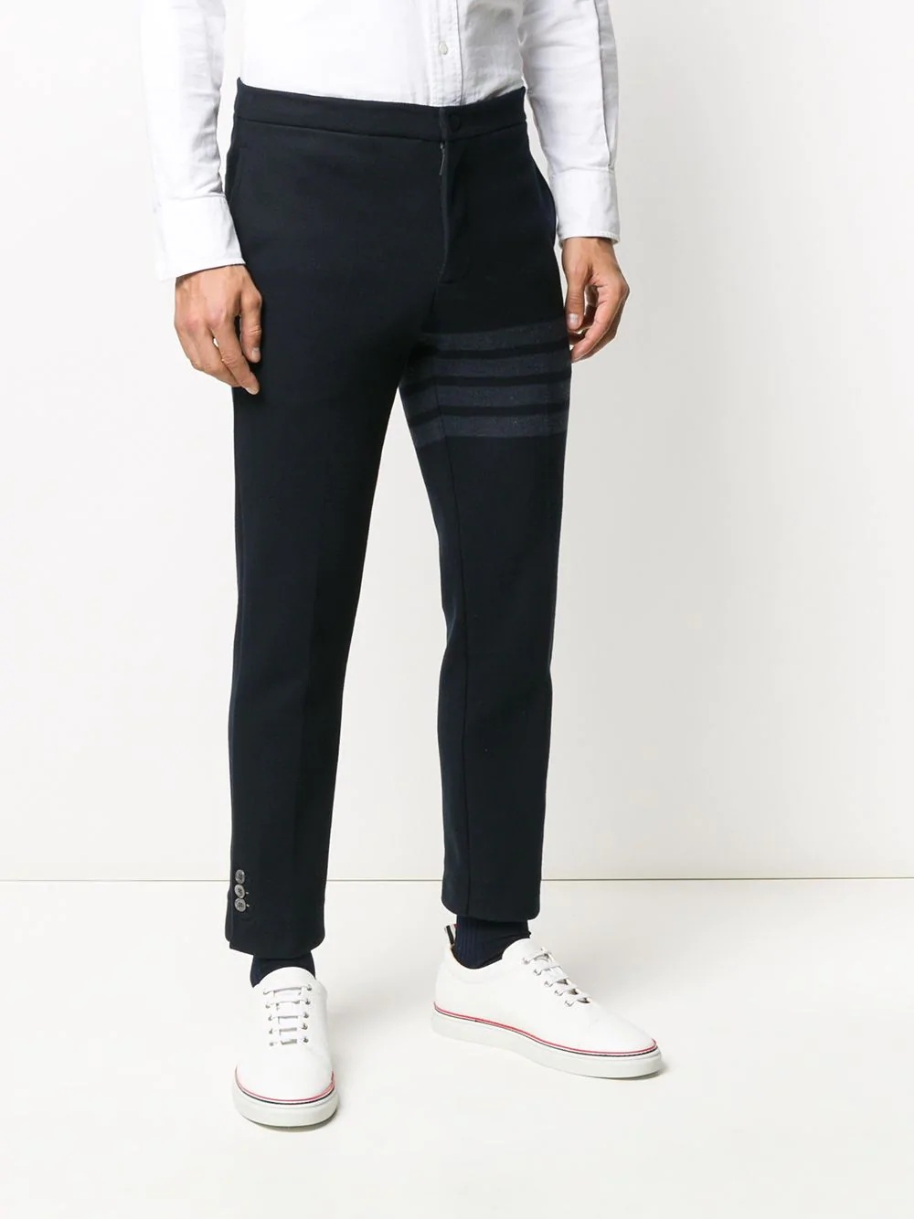 slim-fit tonal 4-Bar trousers - 3