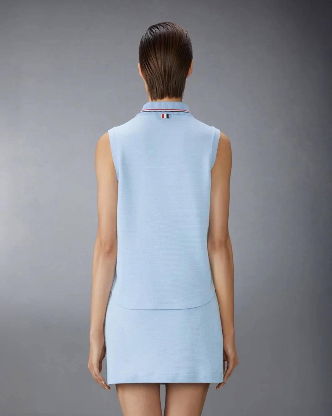 COTTON WAFFLE SLEEVELESS BUTTON SHIRT - 3