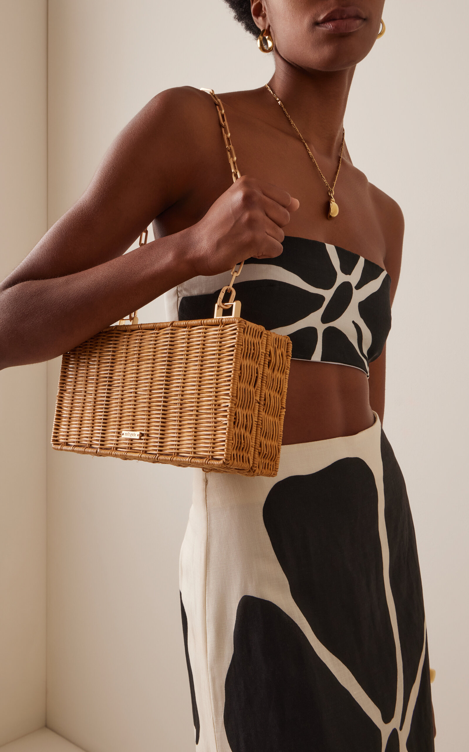 The Backgammon Wicker Clutch neutral - 2