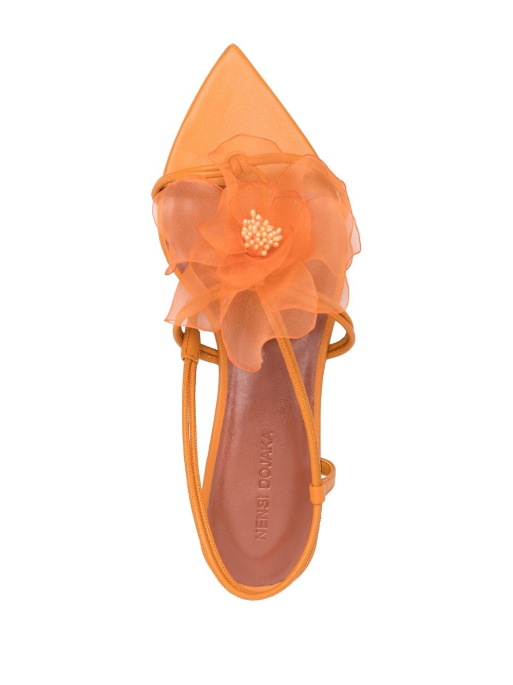 faux-flower leather sandals - 4