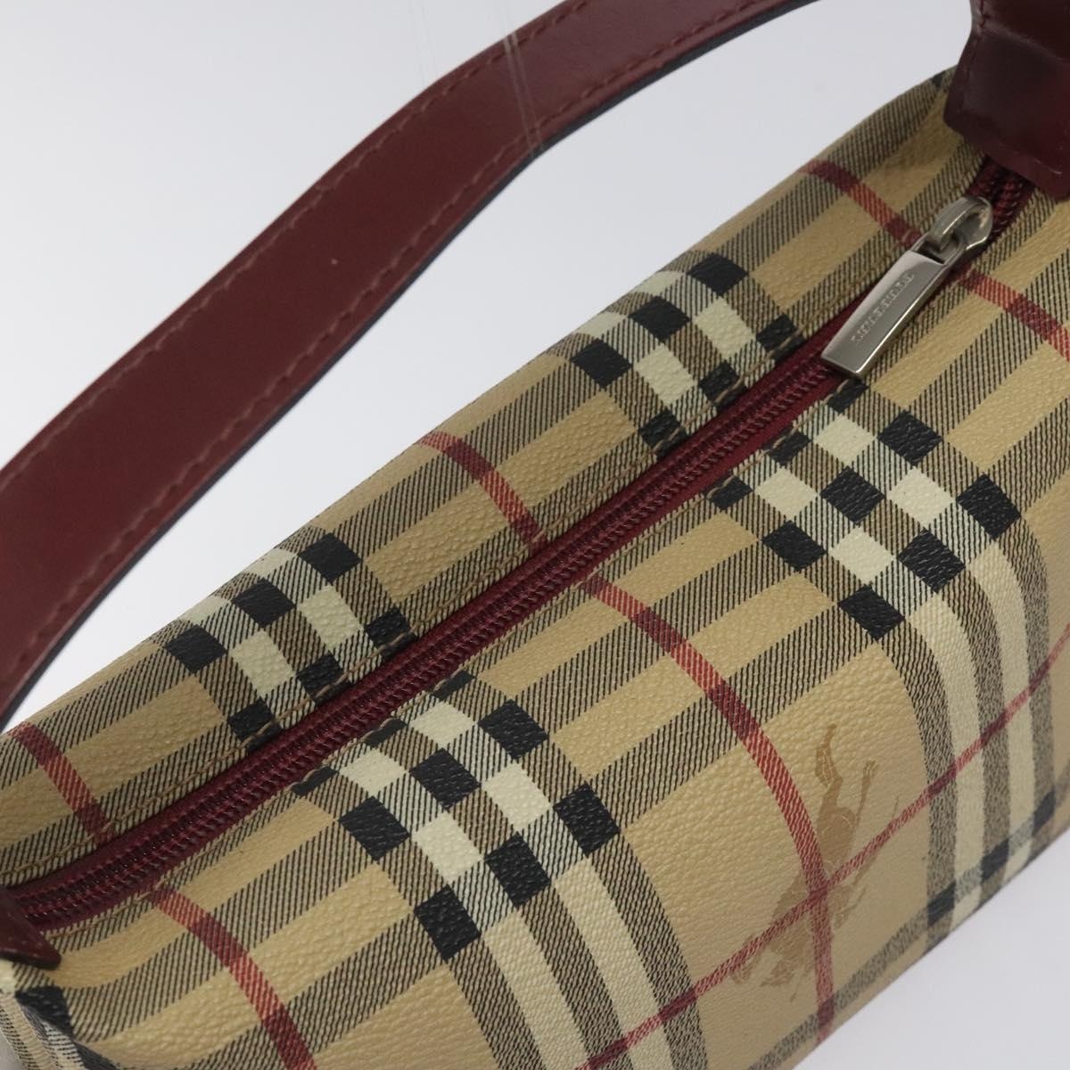 Burberry Nova Check Hand Bag Pvc Beige Silver - 6