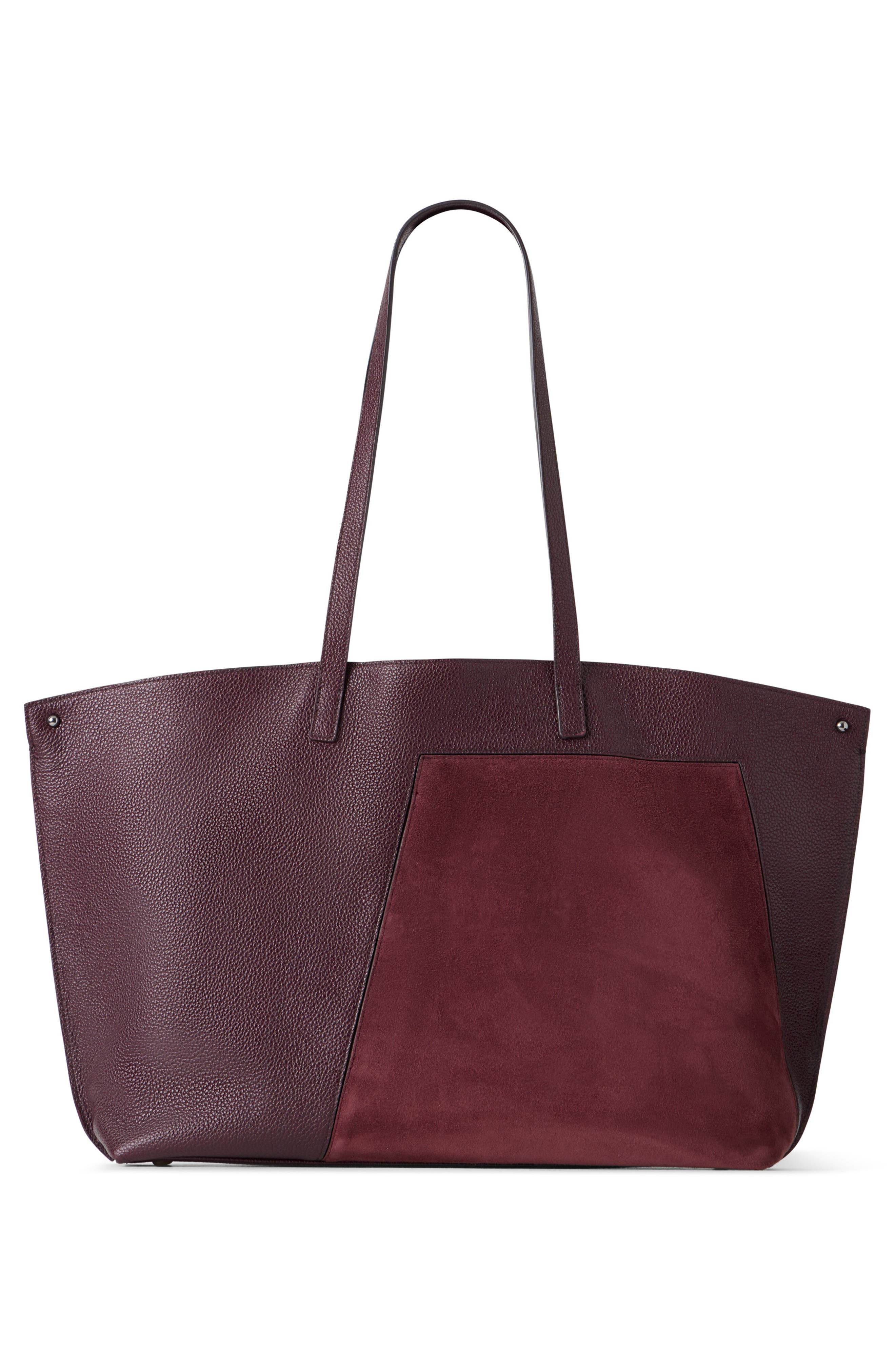 Akris Medium AI Leather & Suede Convertible Shoulder Tote in Burgundy at Nordstrom - 5