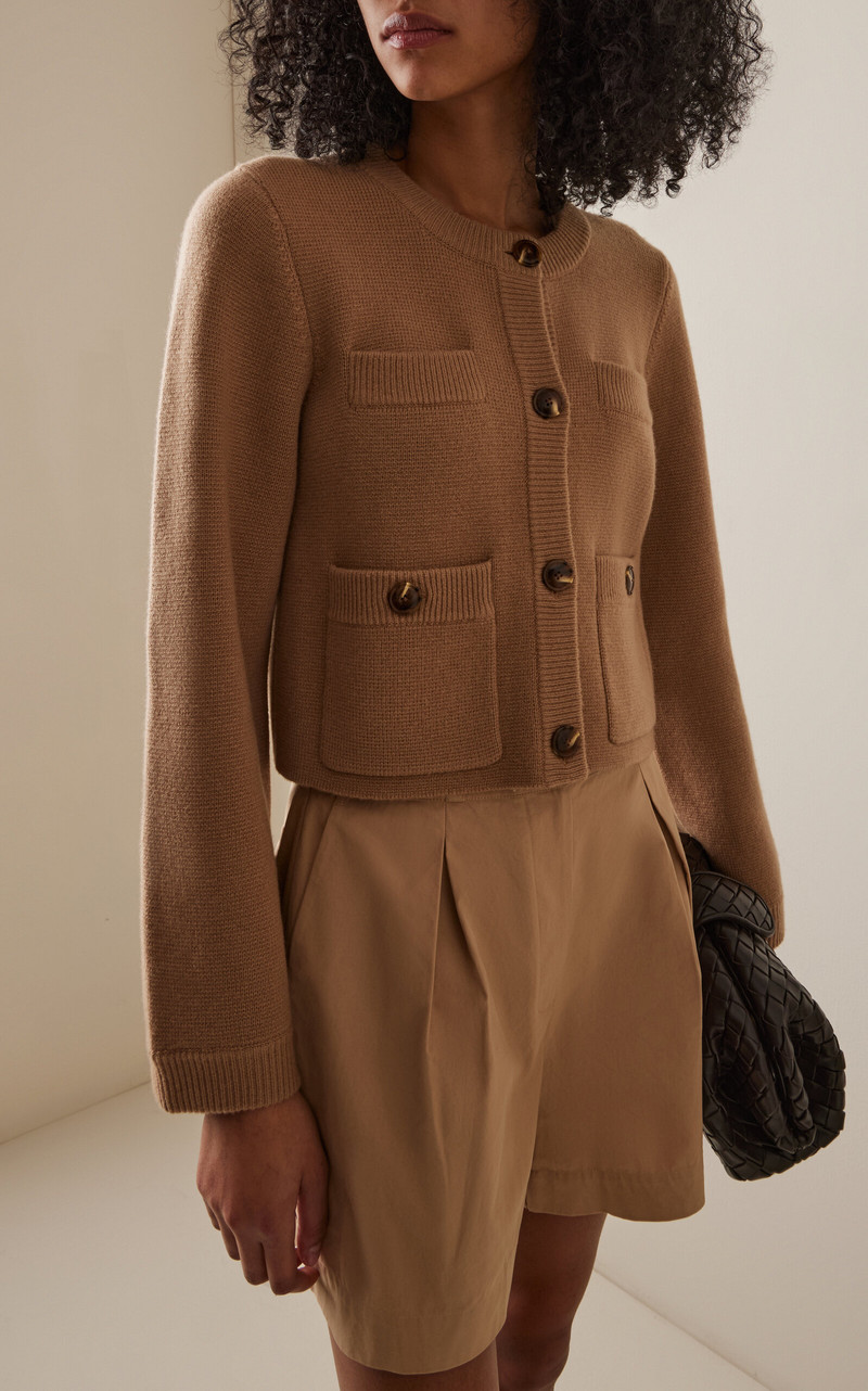 Jenni Kayne Charlotte Wool-Cashmere Cardigan brown outlook
