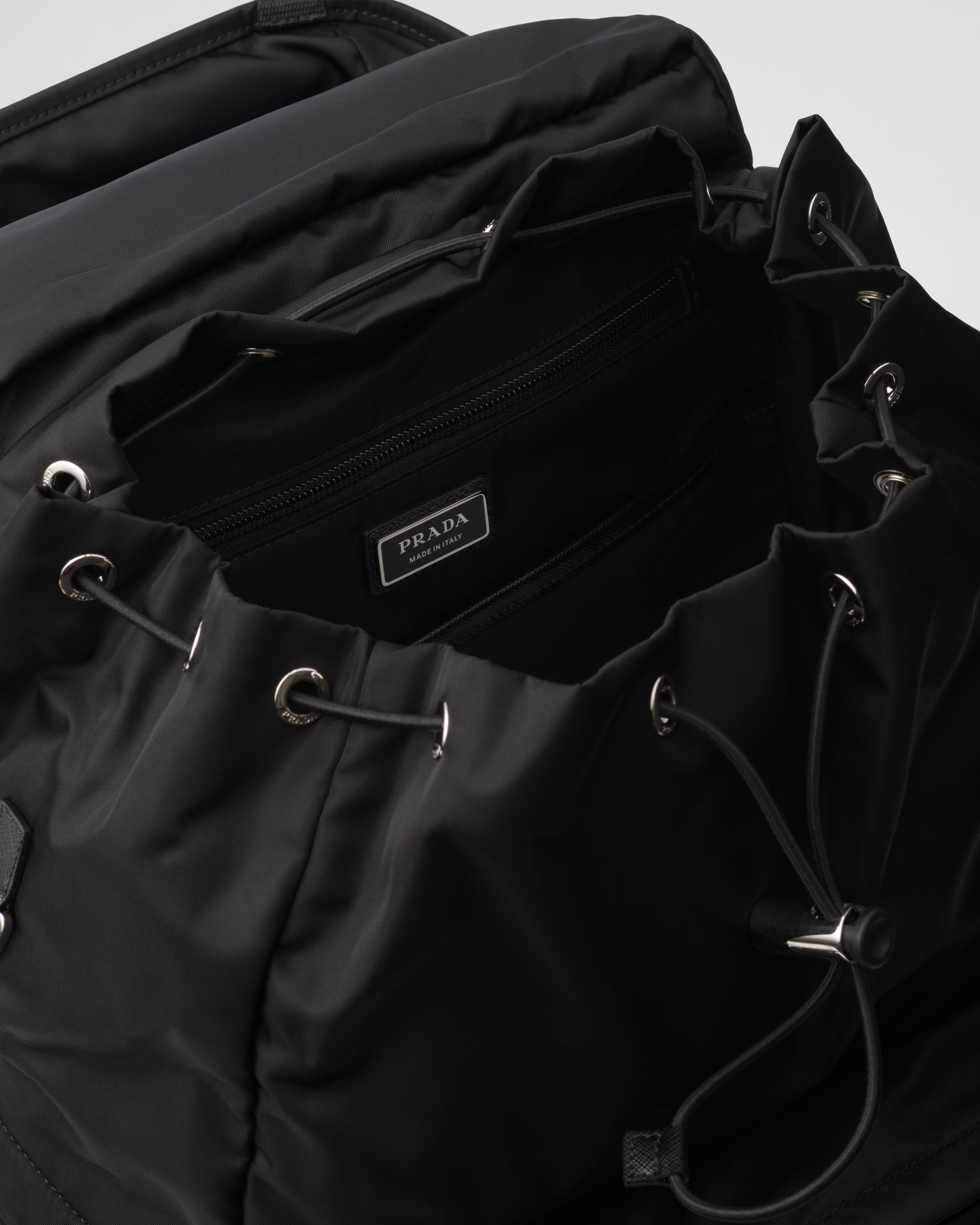 Re-Nylon and Saffiano leather backpack - 4