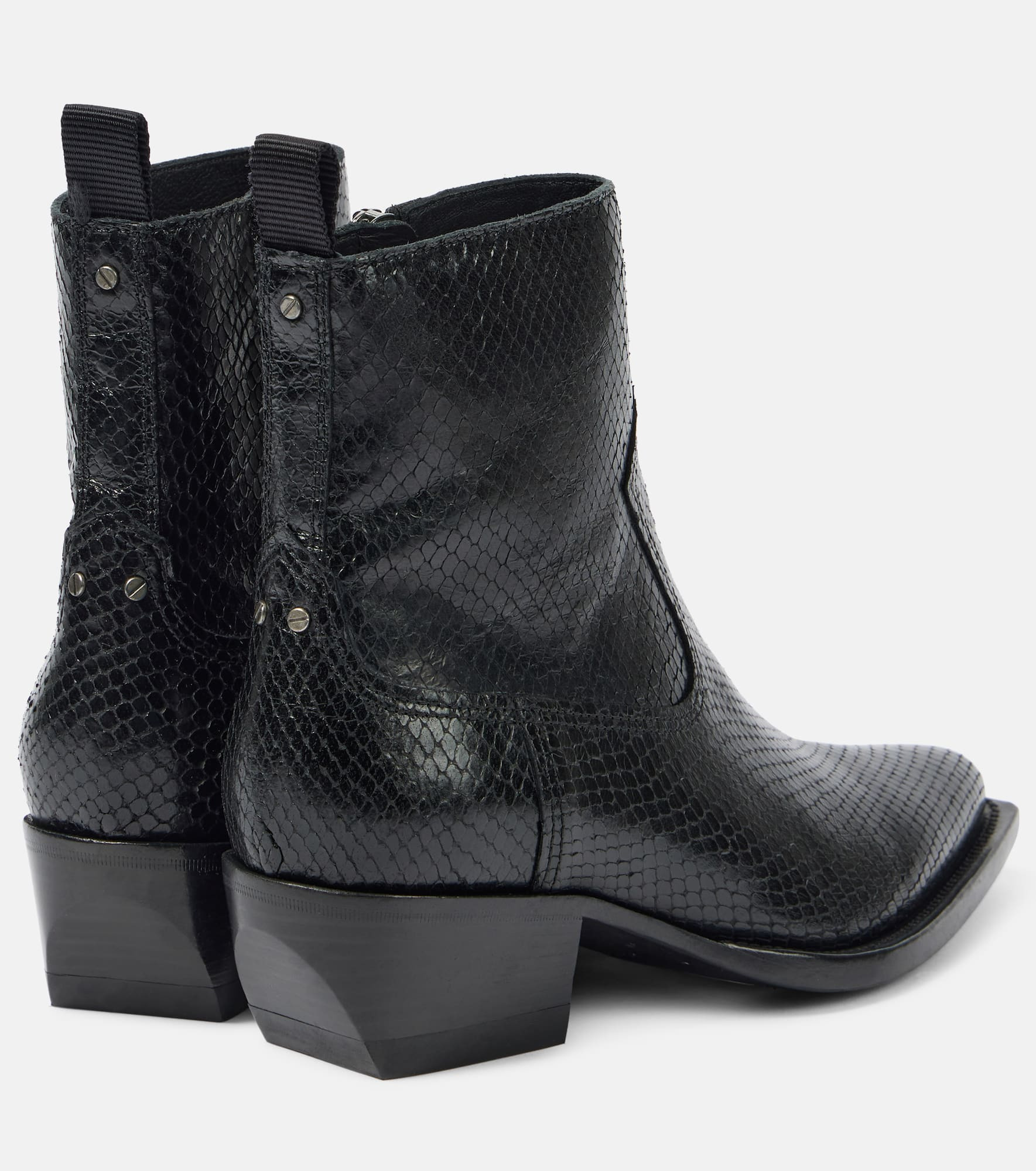 Debbie snake-effect leather ankle boots - 3