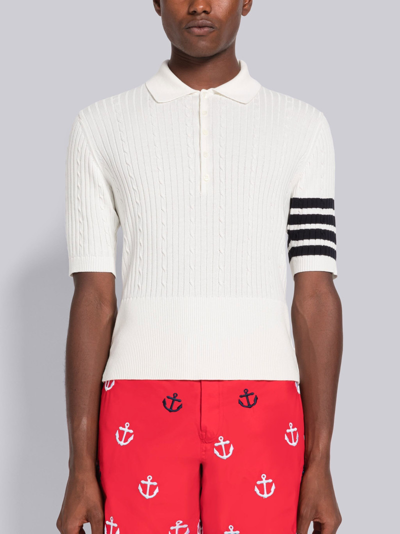 Baby Cable Rib Cotton 4-Bar Short Sleeve Polo 1
