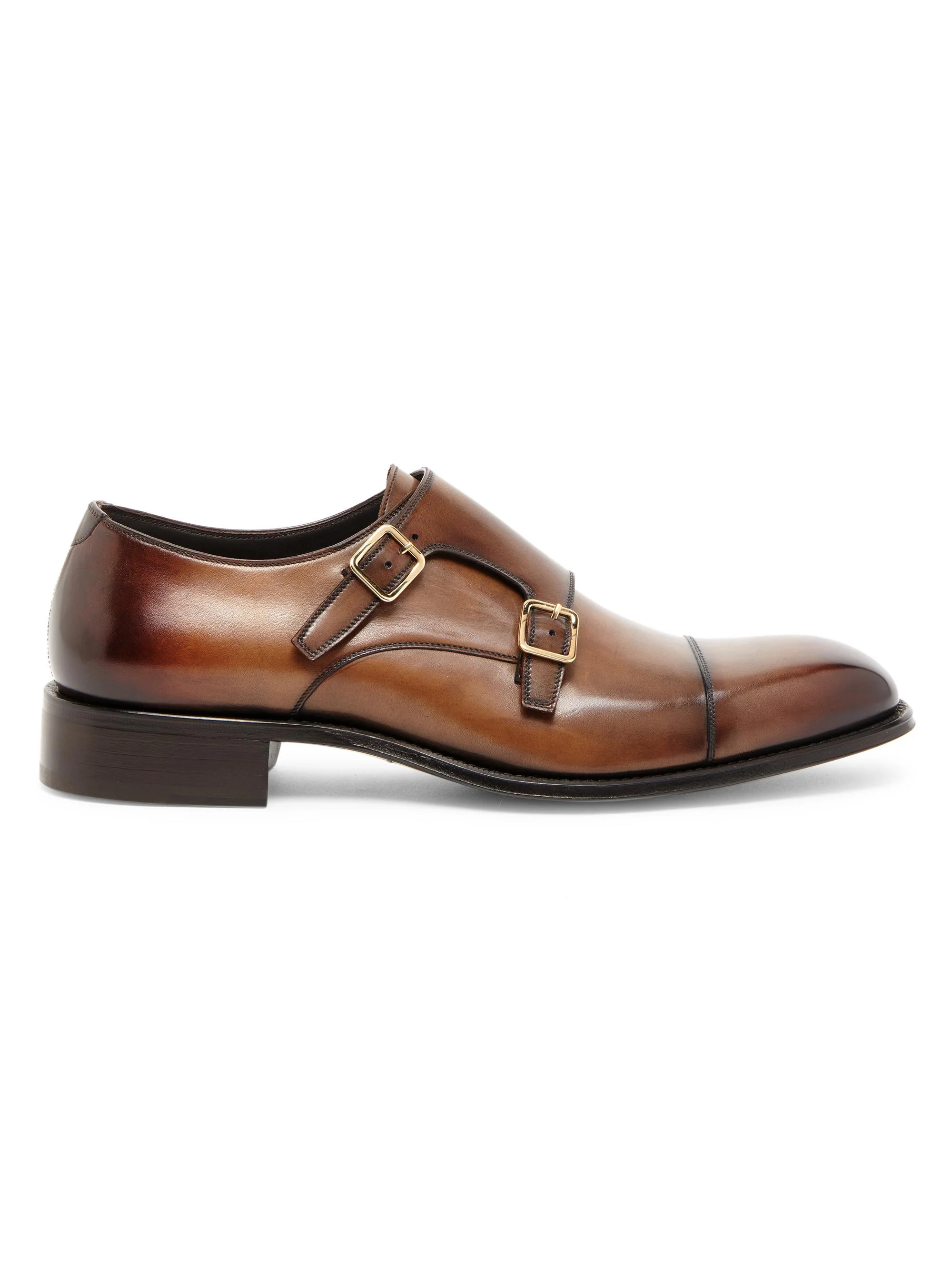 Men's Claydon Double-Monk-Strap Shoes - Bronze - 1
