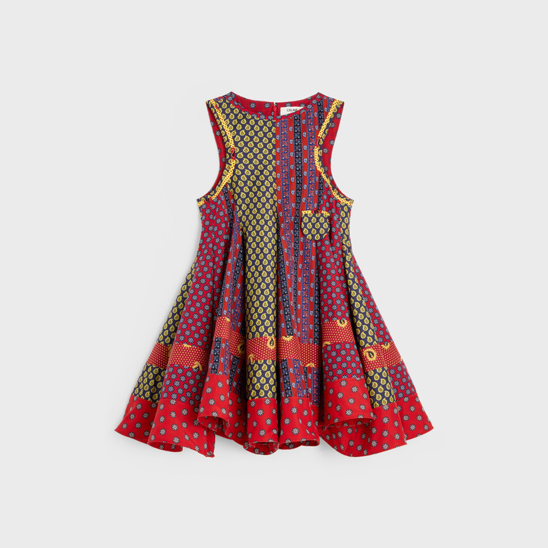 patchwork dress IN printed silk twill 1