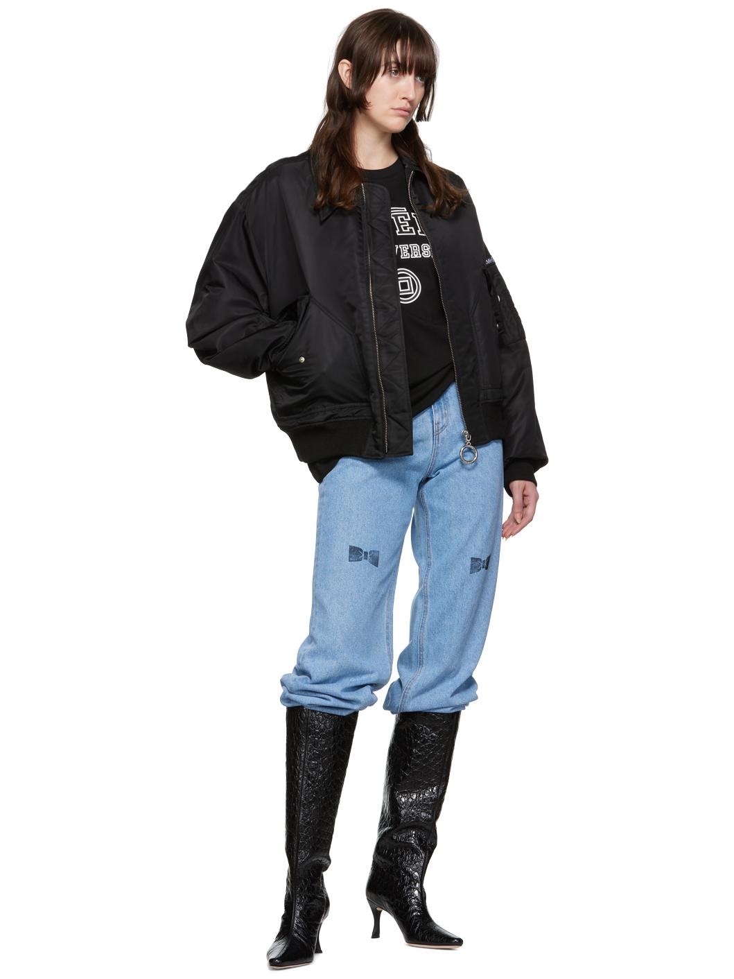 Blue Bow Stamped Jeans - 4