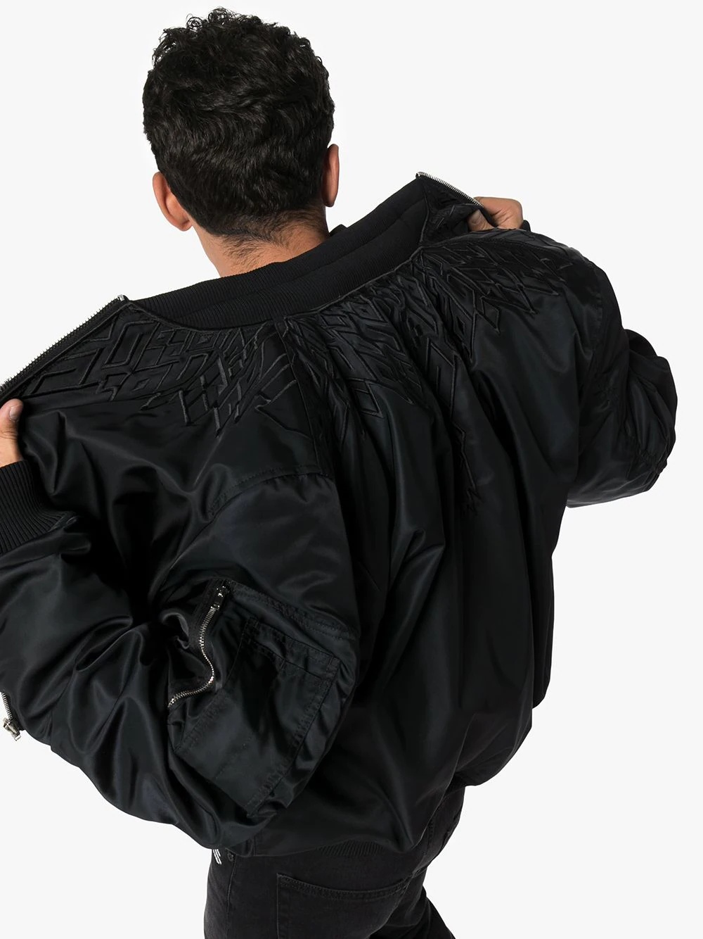 wings embroidered reversible bomber jacket - 5