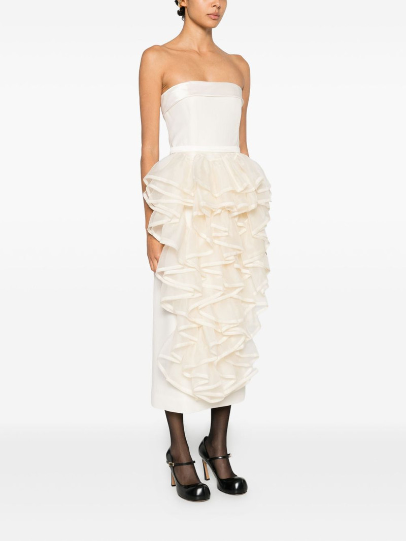 ruffled strapless midi dress 3