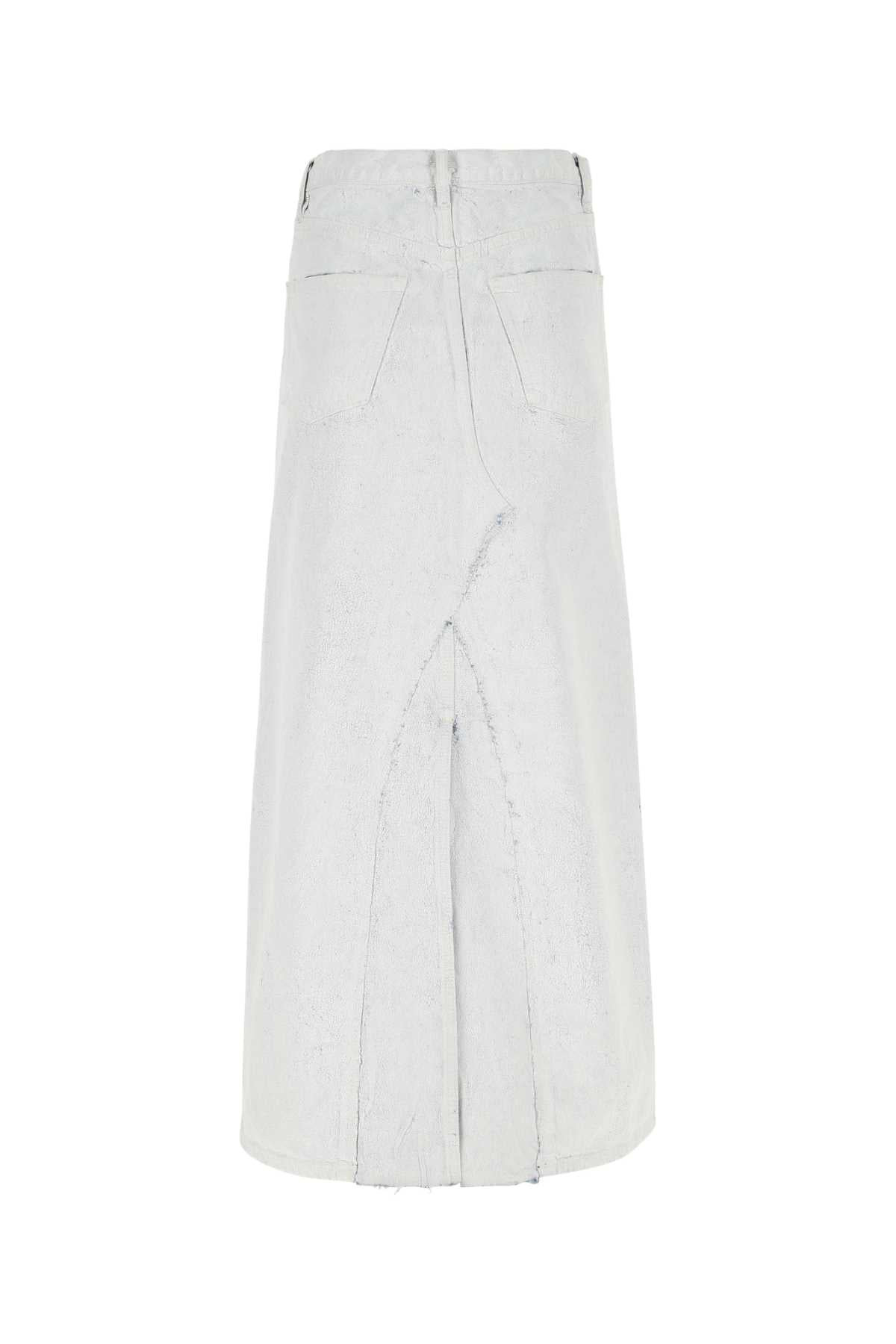 Maison Margiela Women White Denim Skirt - 2