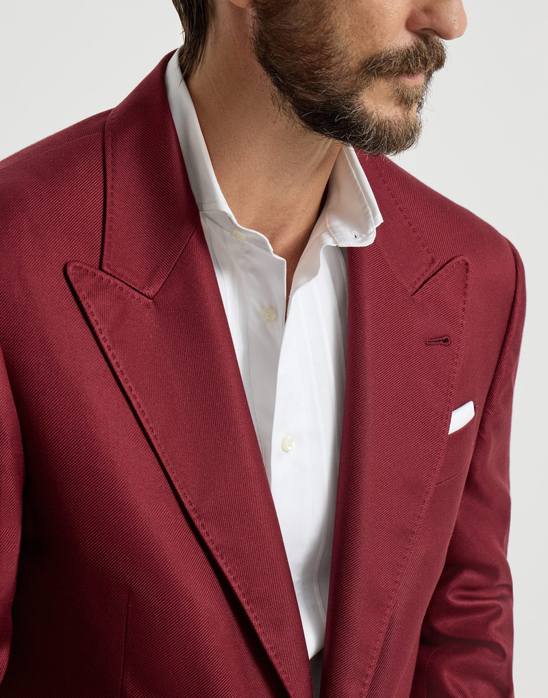 Silk diagonal tuxedo jacket with peak lapels 4