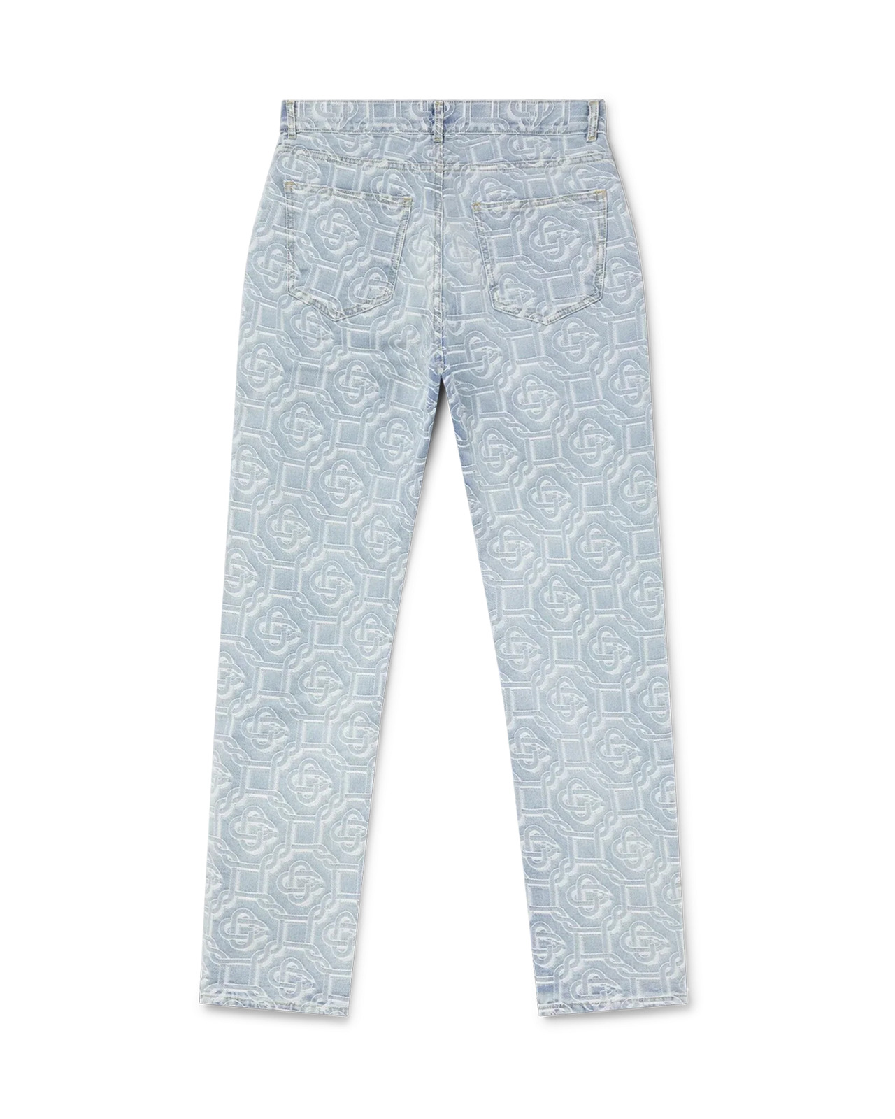 Denim Bleached Monogram Trousers - 2