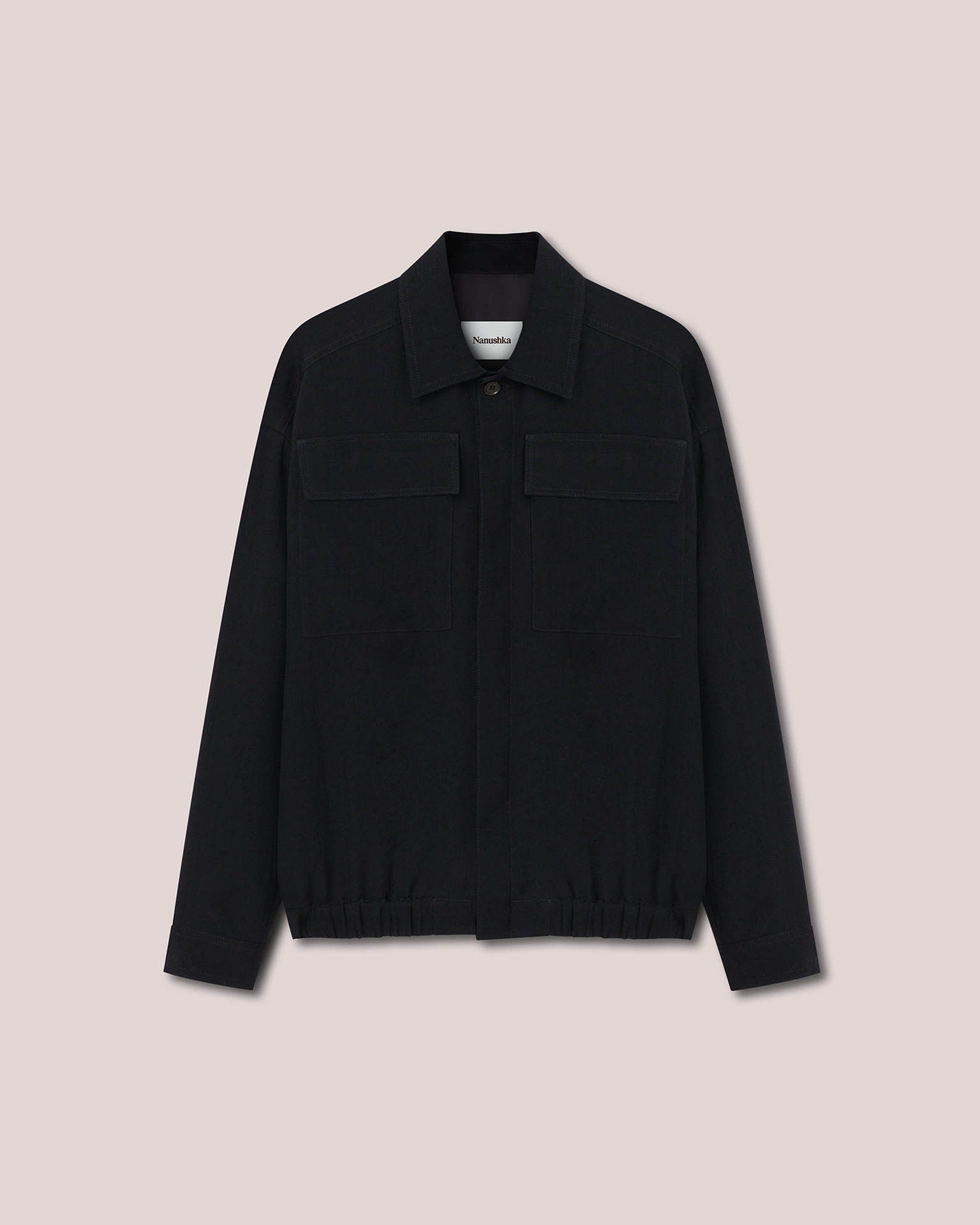 BENO - Tech linen box-fit jacket - Black - 1