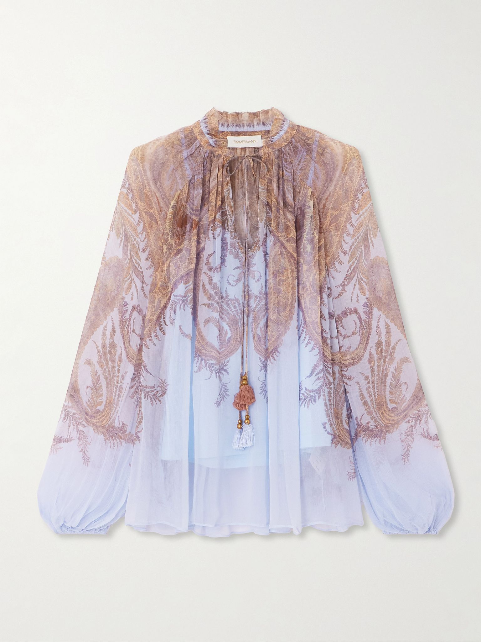 Printed chiffon blouse Lilac - 1