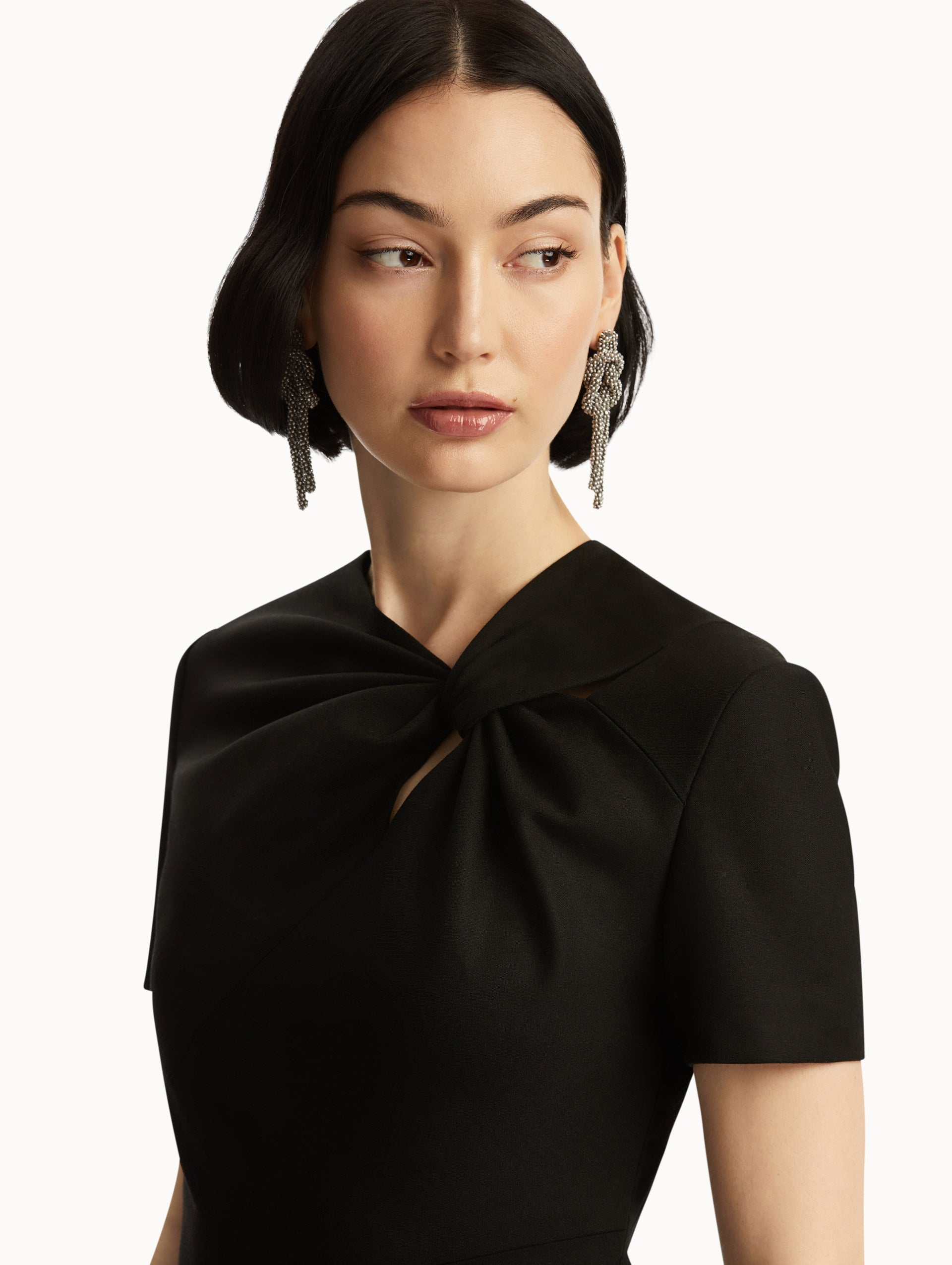 TWIST-DETAILED WOOL DRESS - 5