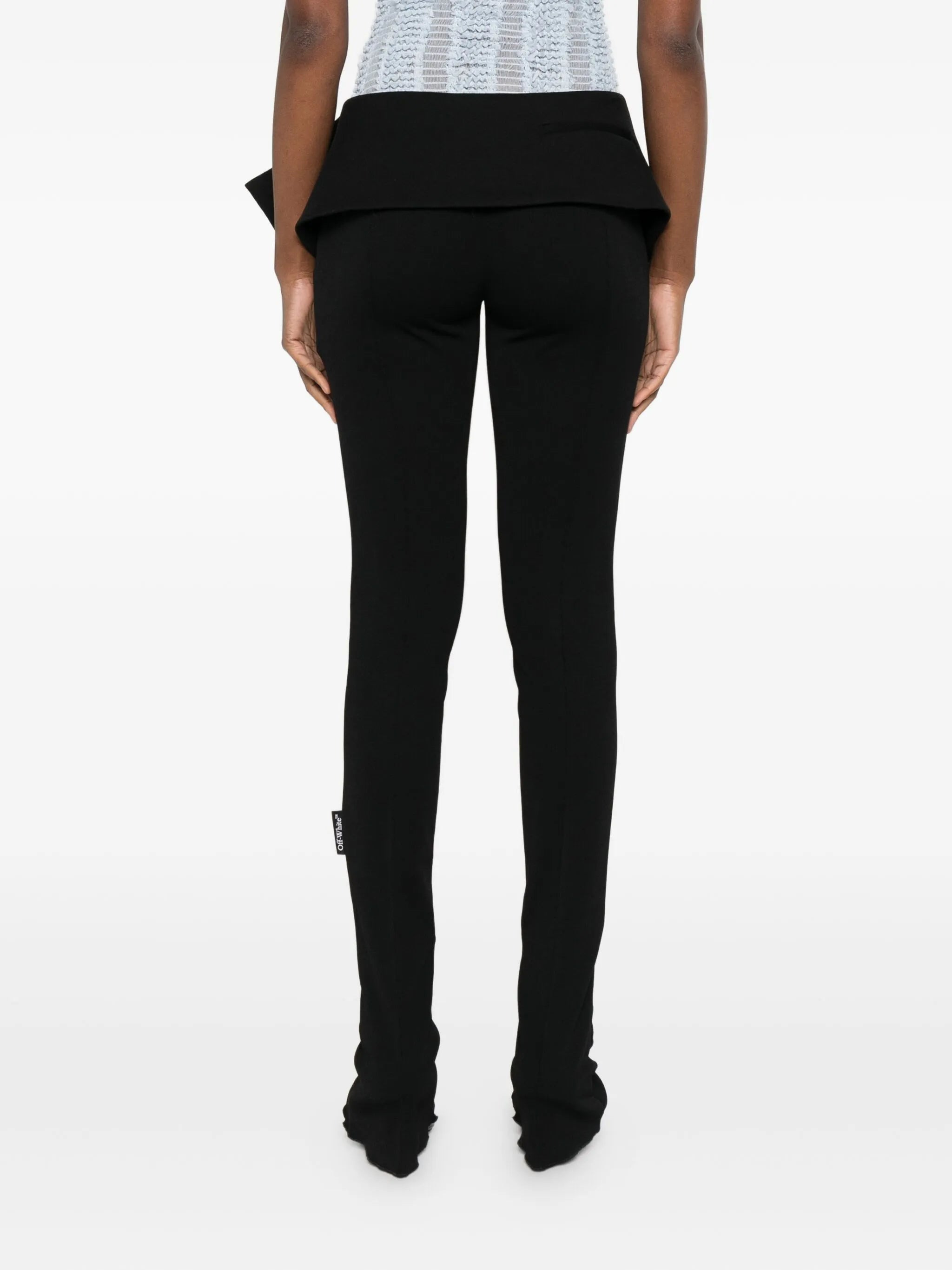 Off-white Flared-leg Ruffled Trousers - 2
