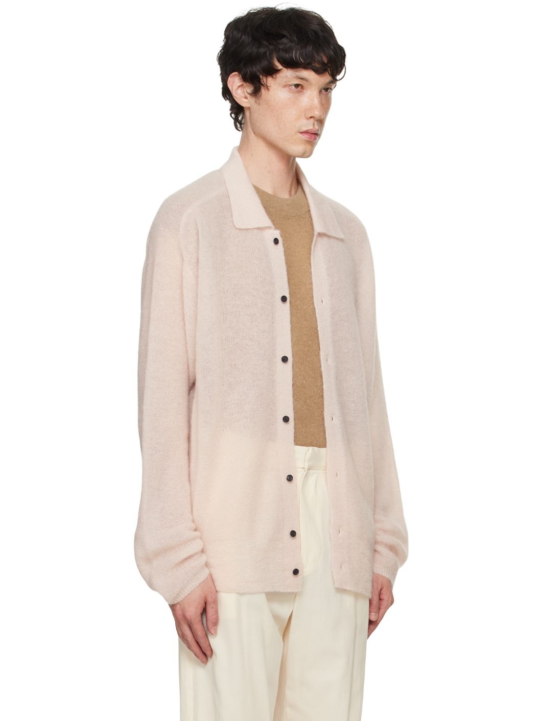 Pink Super Kid Mohair Cardigan - 2