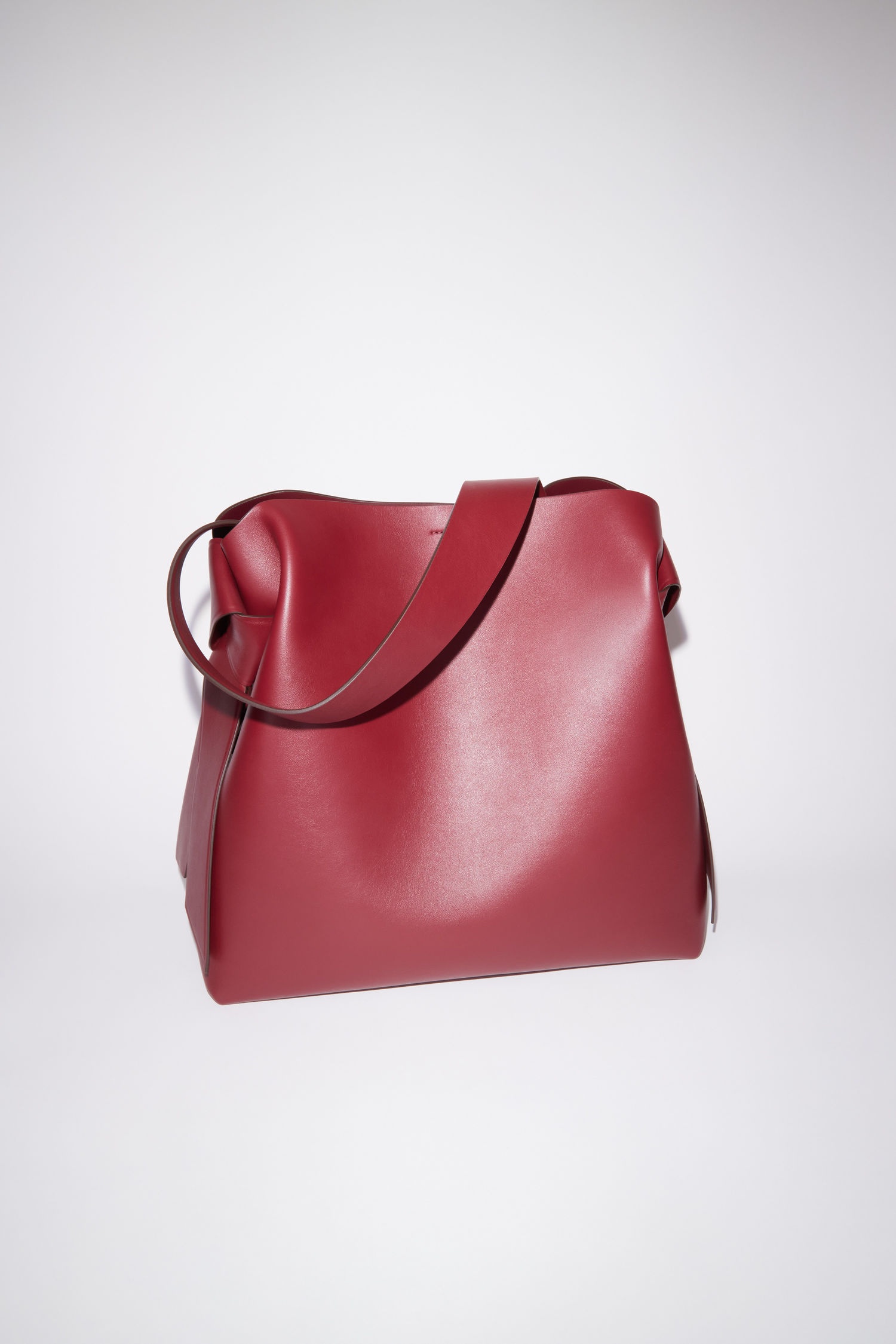 Large Leather Bag - Burgundy - 3