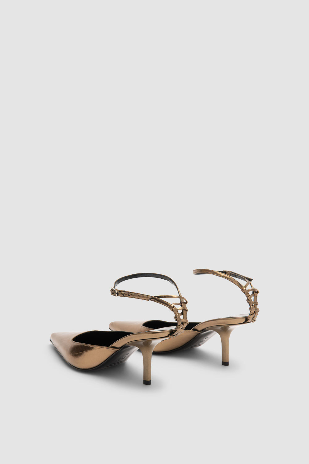 Teese Olive Eel Metallic Leather Pump - 5